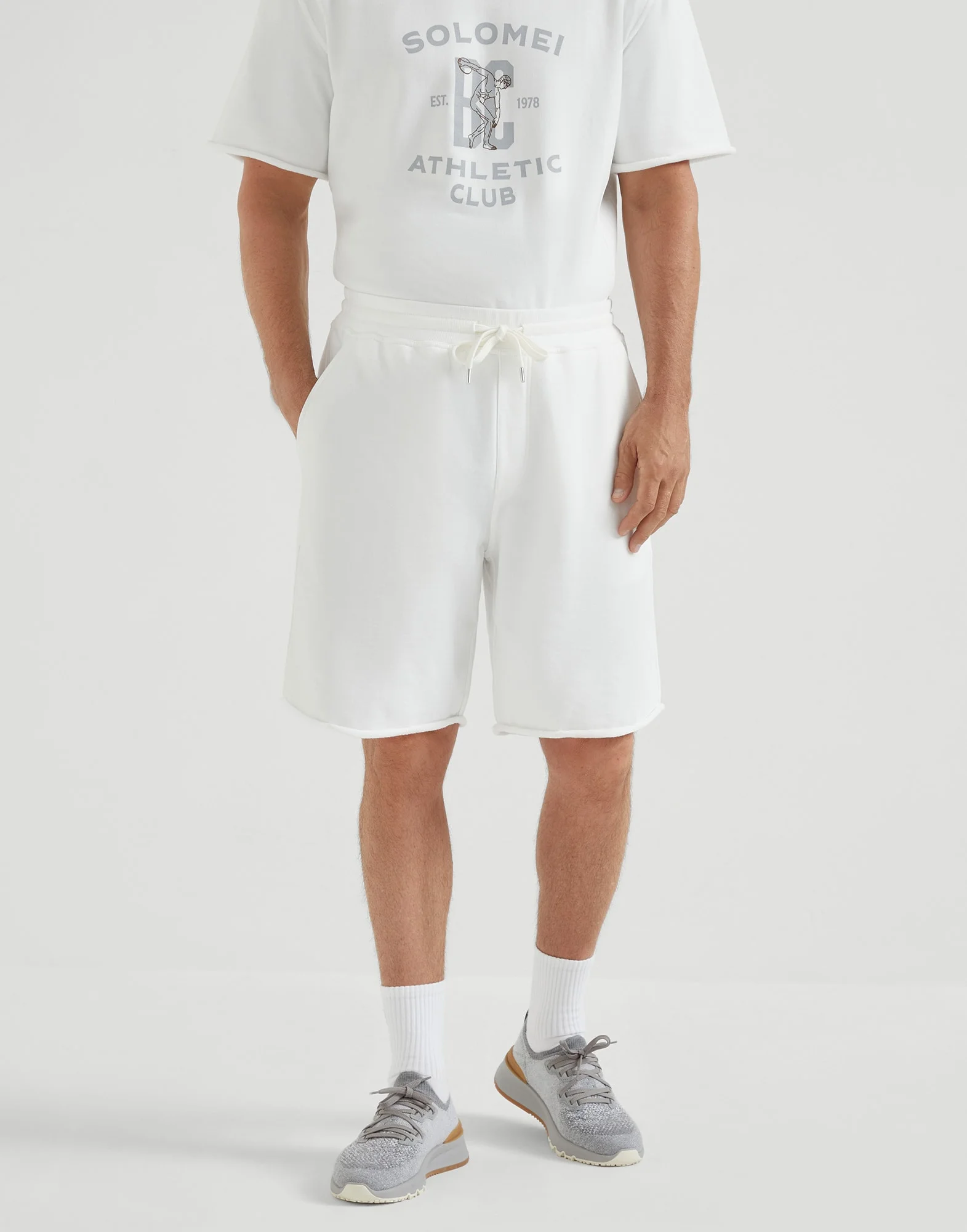 Cotton smooth French terry bermuda shorts - 1