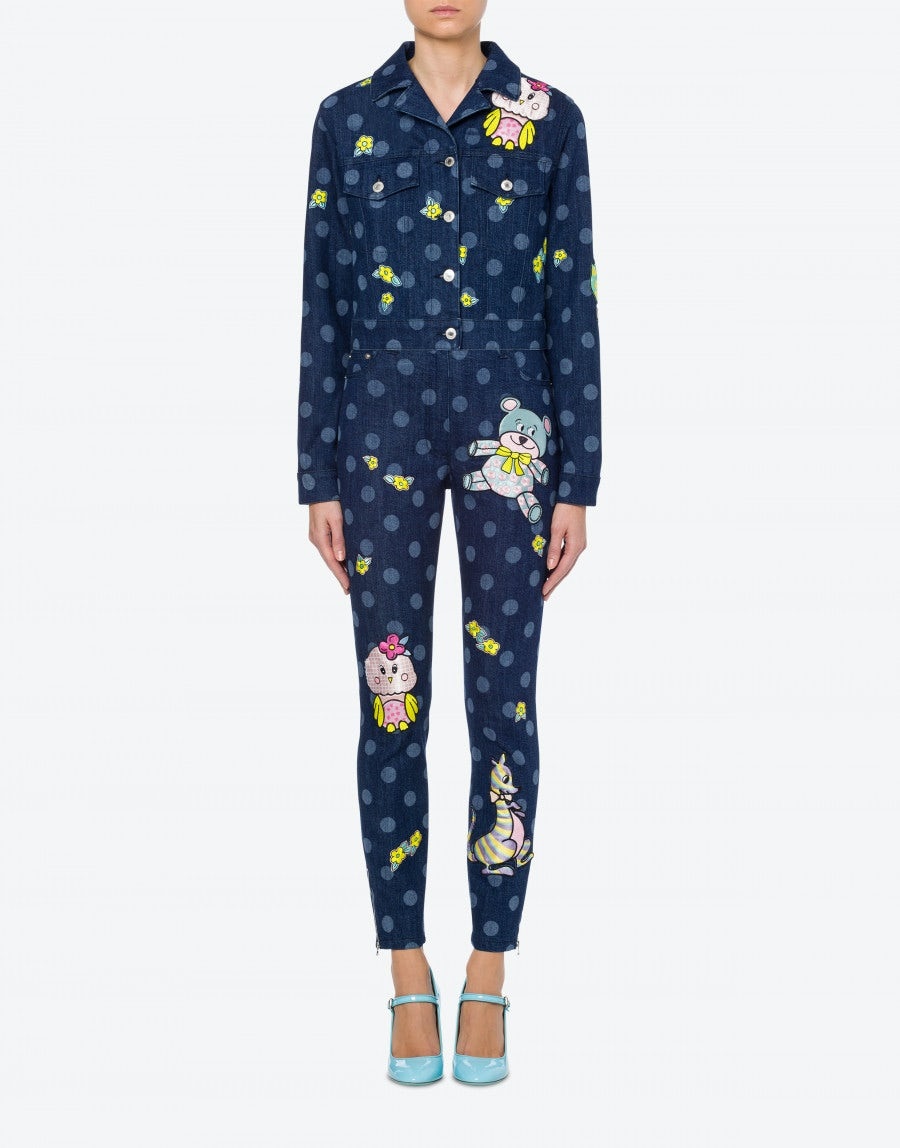 ANIMAL PATCH POLKA DOTS DENIM JACKET - 2