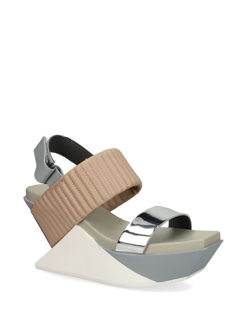UNITED NUDE Delta Wedge Puffier quilted metallic sandals outlook