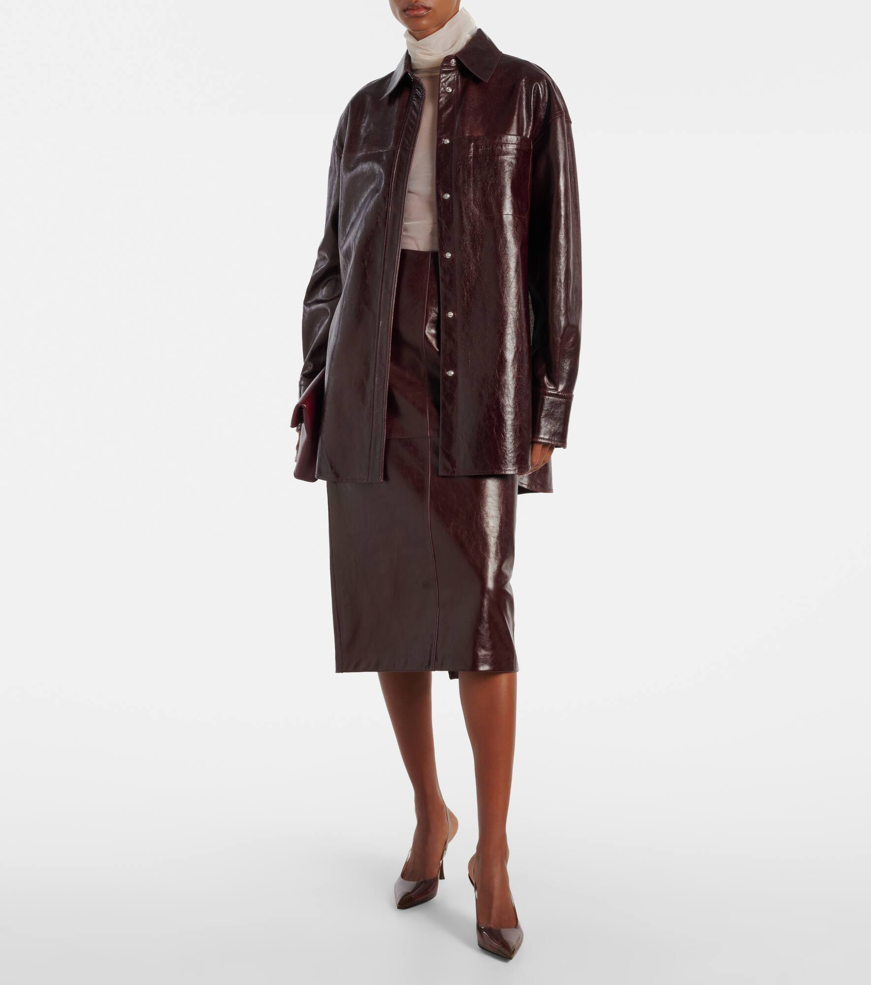 Borel leather overshirt - 2