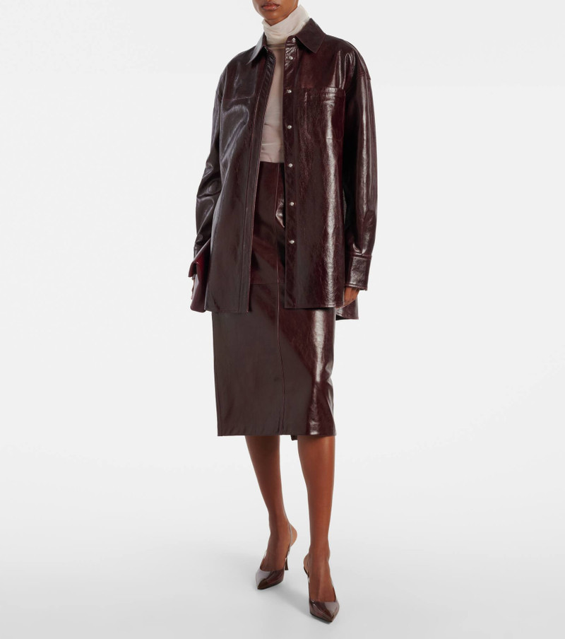 Sportmax Borel leather overshirt outlook