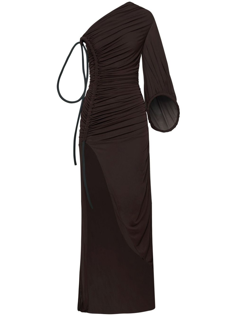 asymmetric ruched dress 1