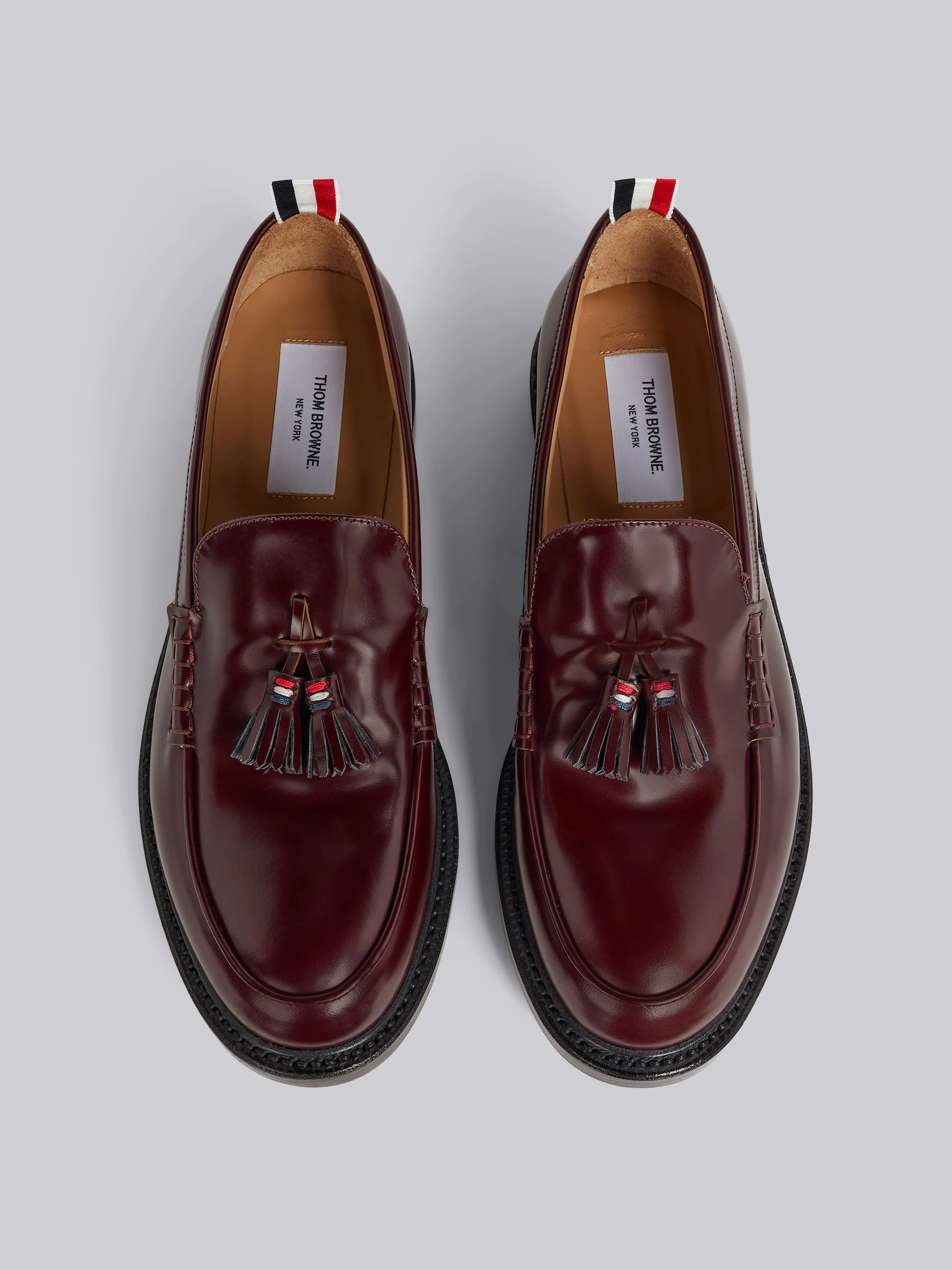 Burgundy Calf Leather Tassel Loafer - 4