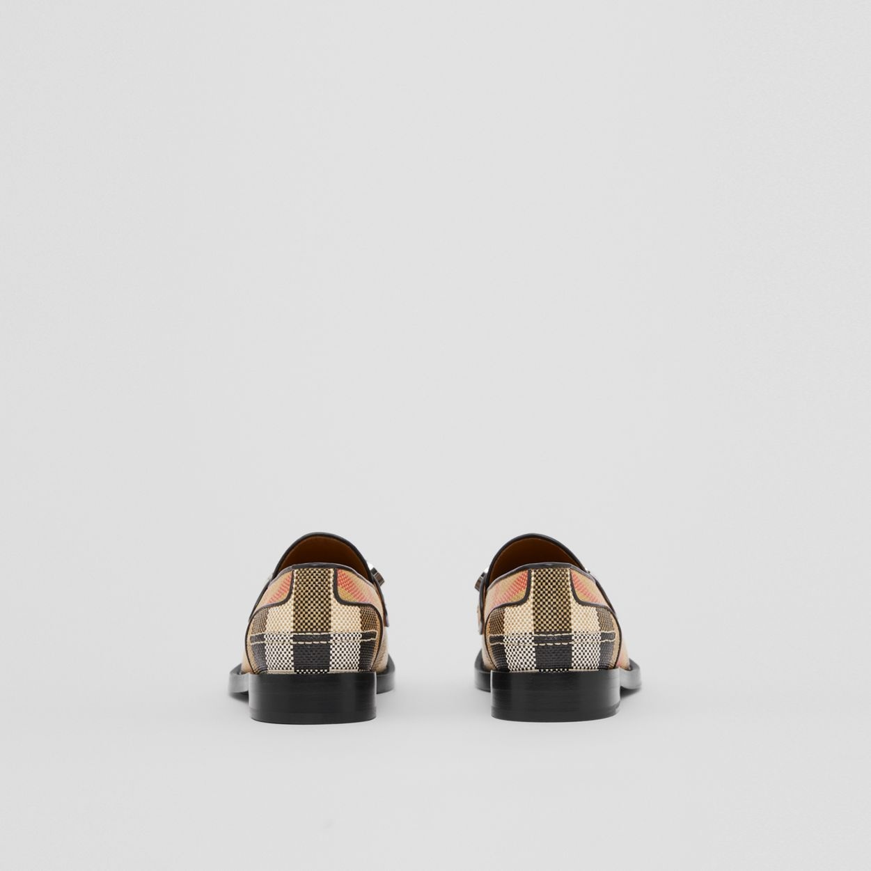 Logo Detail Check Nylon Loafers - 5