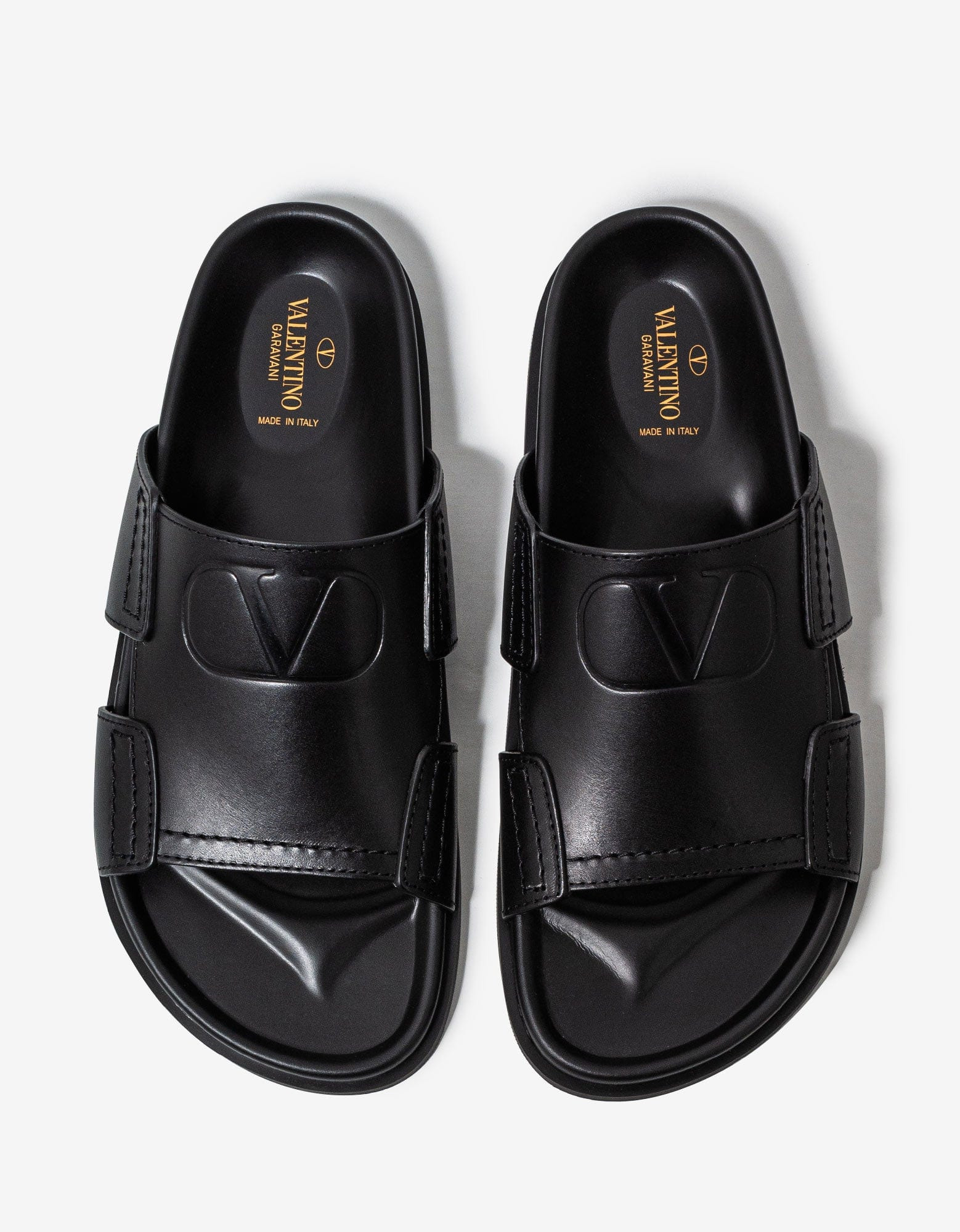Valentino Black VLogo Leather Sandals - 5
