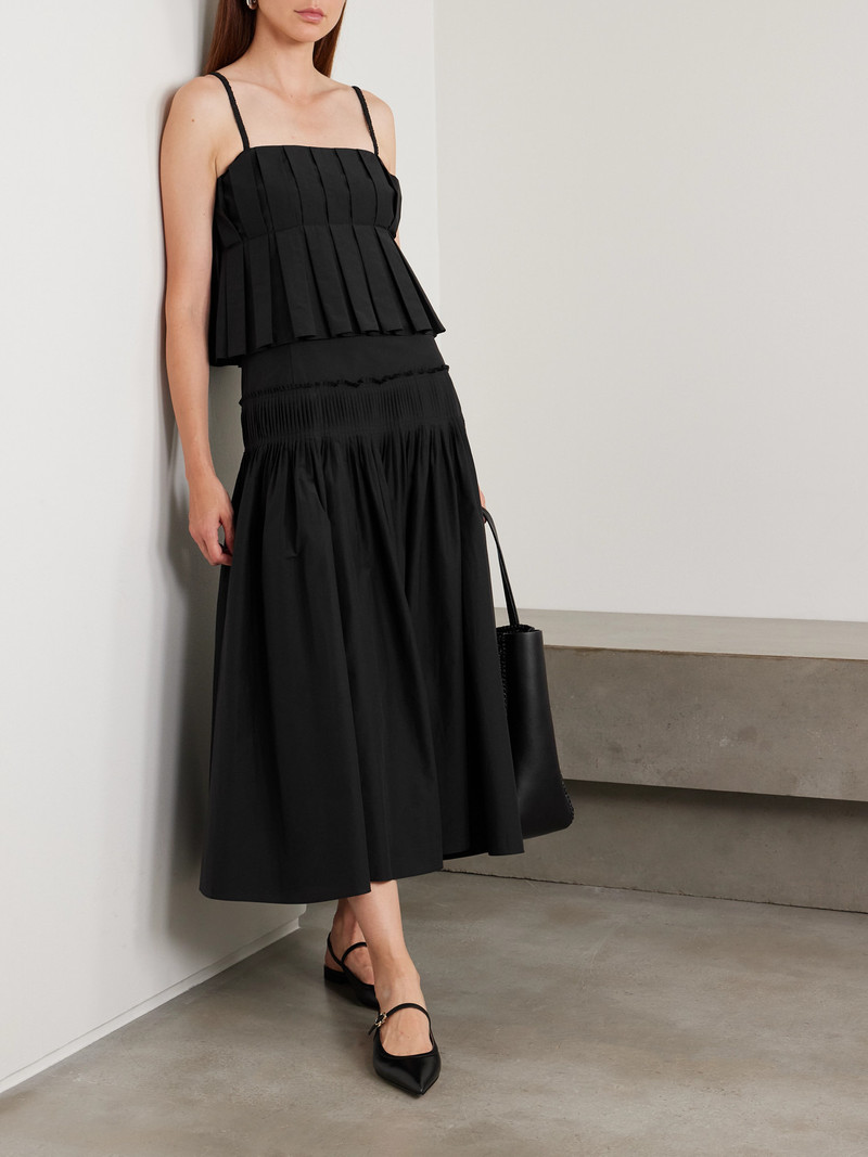 Theory Pleated Cotton-blend Poplin Camisole outlook