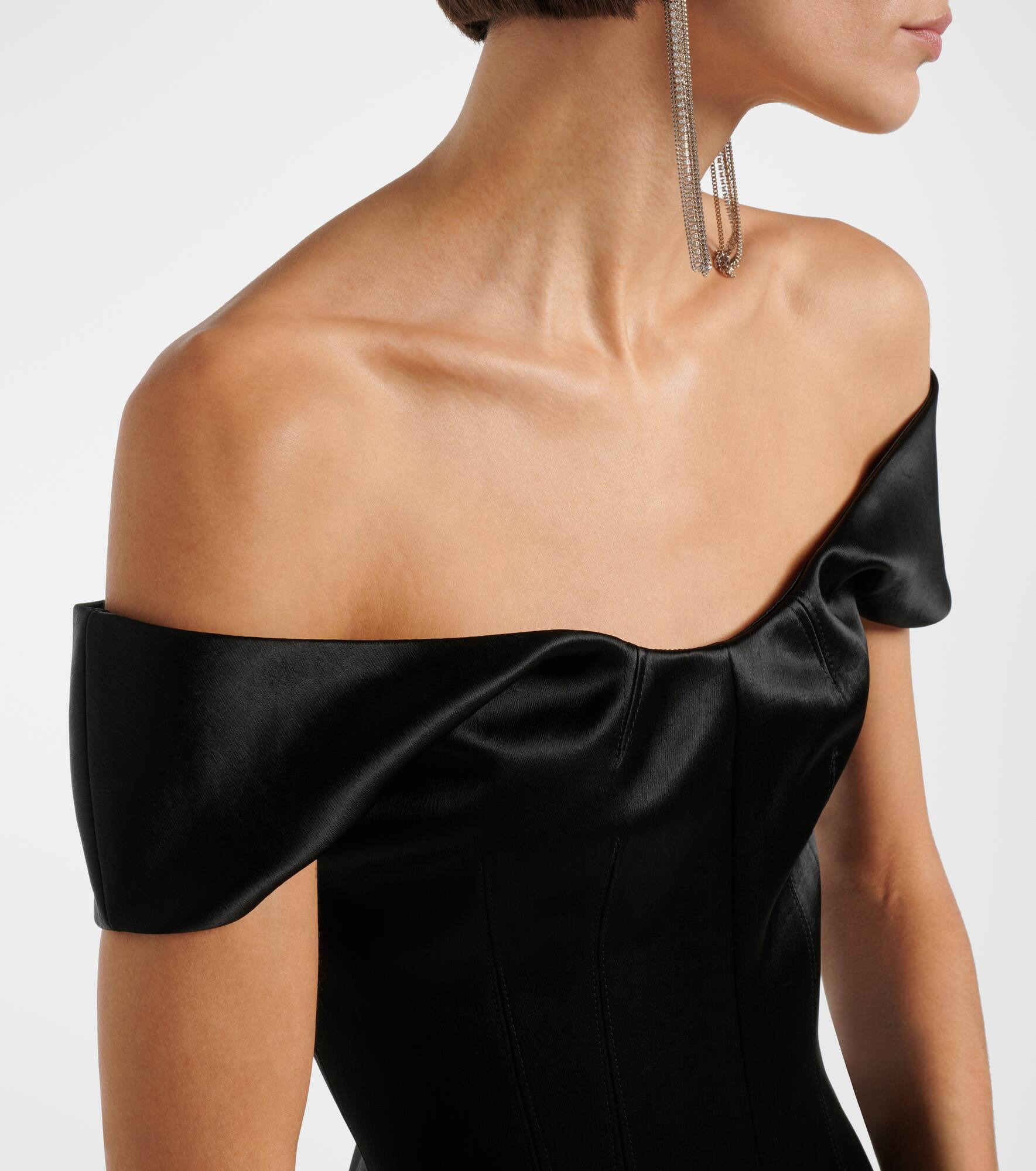 Off-shoulder satin minidress - 4
