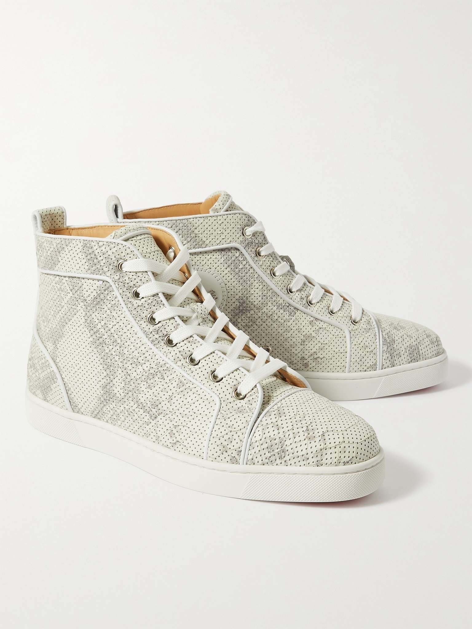 Louis Perforated Snake-Effect Leather High-Top Sneakers - 4