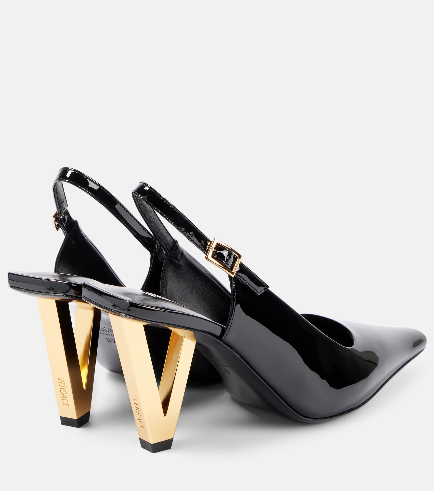 Patent leather slingback pumps - 2