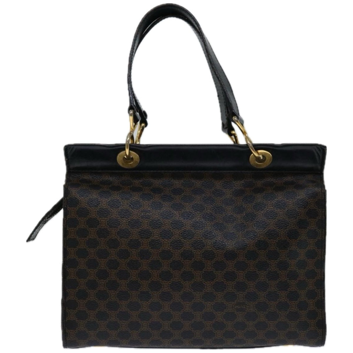 CELINE Macadam Canvas Hand Bag Pvc Brown Black - 2