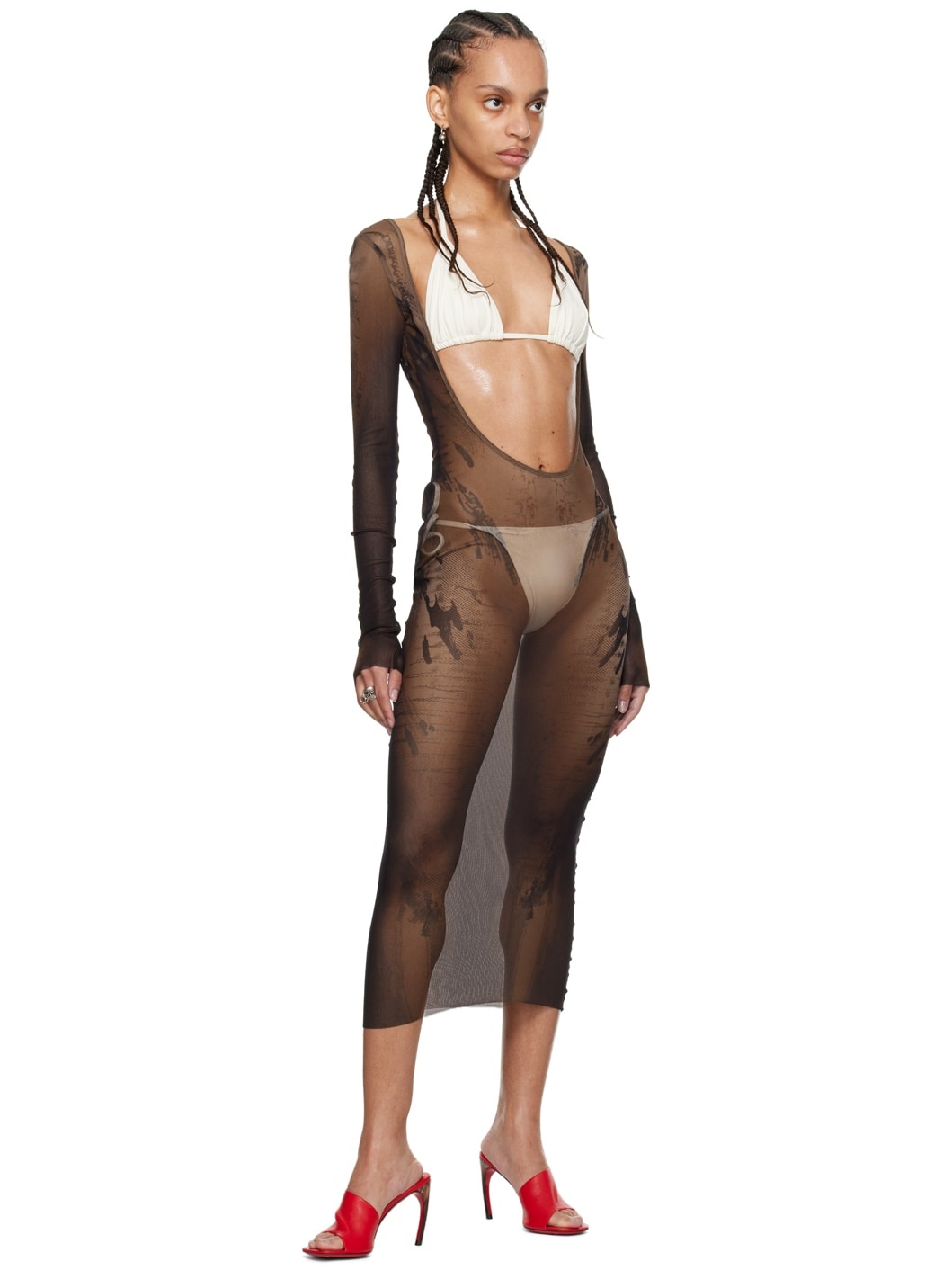 Brown Shayne Oliver Edition Midi Dress - 5