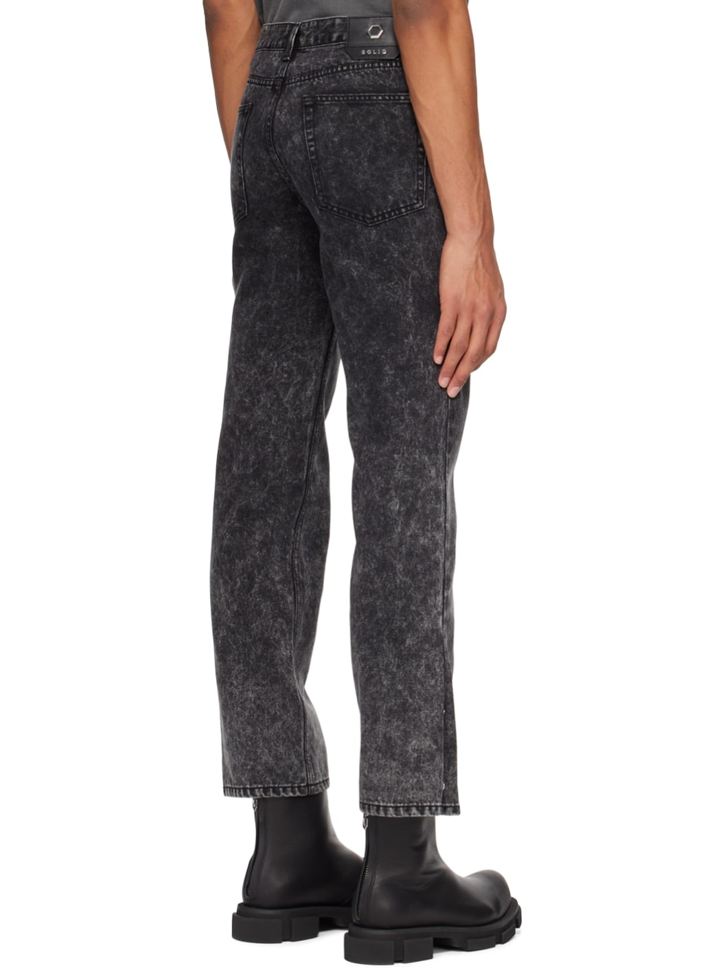 Black Acid Wash Jeans - 3