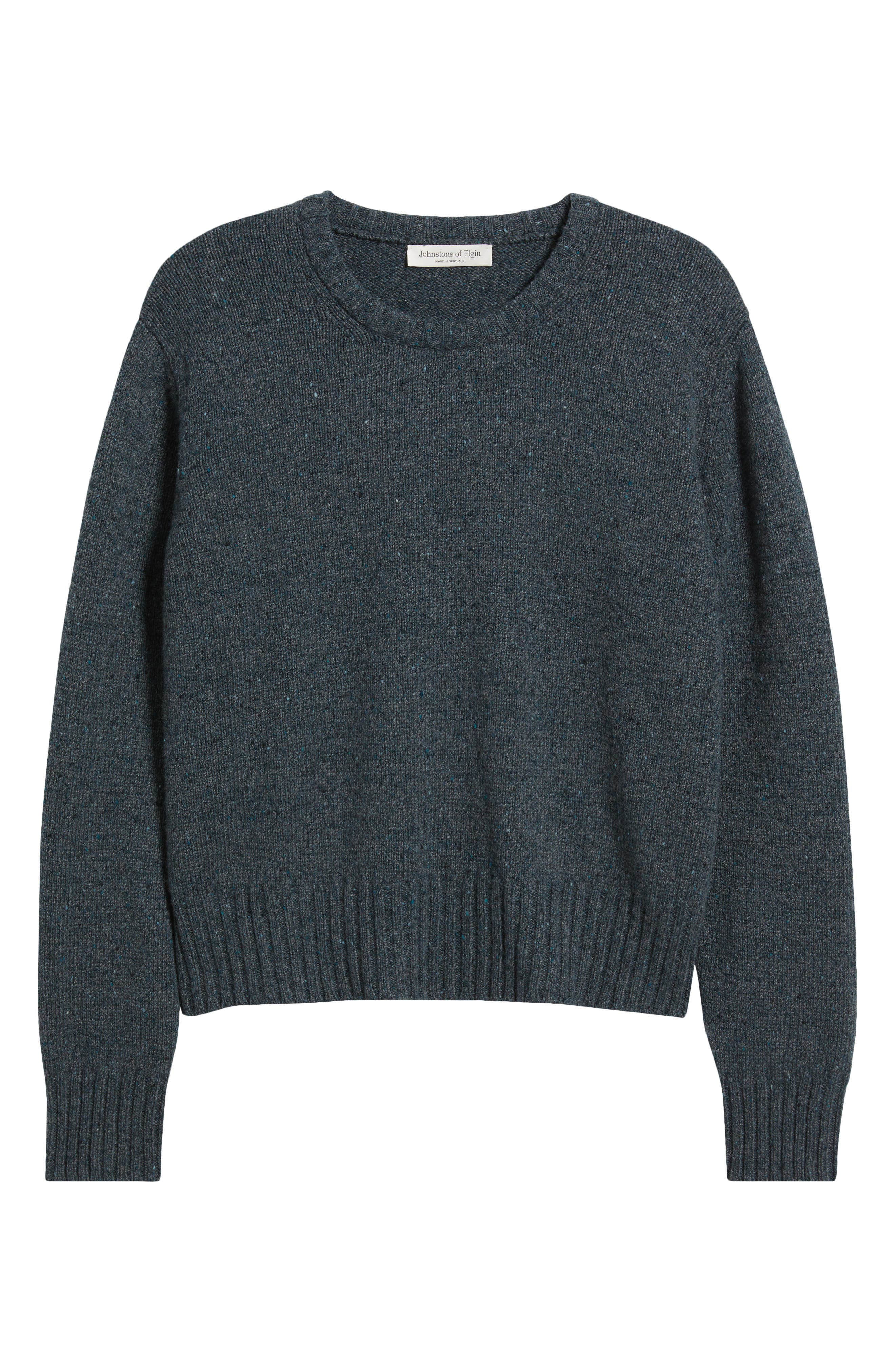 Johnstons of Elgin Relaxed Fit Cashmere Donegal Sweater in Storm Donegal at Nordstrom - 5