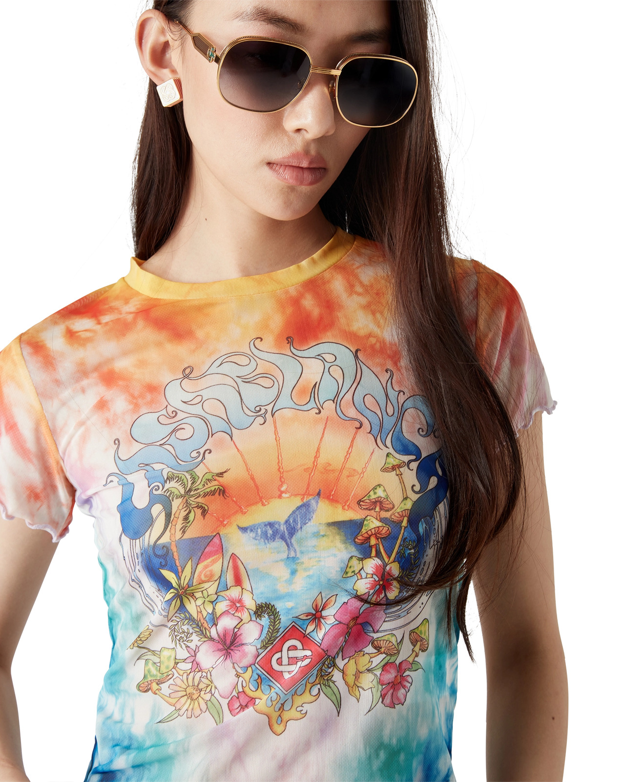 Surf Trip Tie Dye Mesh T-Shirt | Casablanca Paris - 5