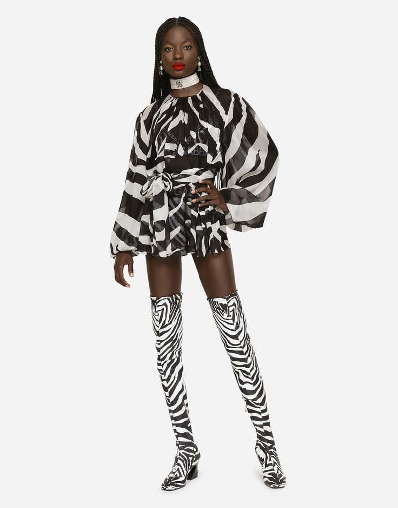 Zebra-print chiffon blouse 5