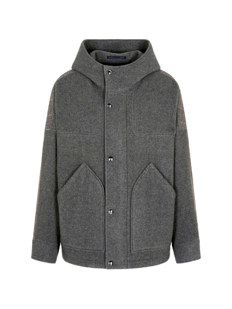 hooded buttoned peacoat 1