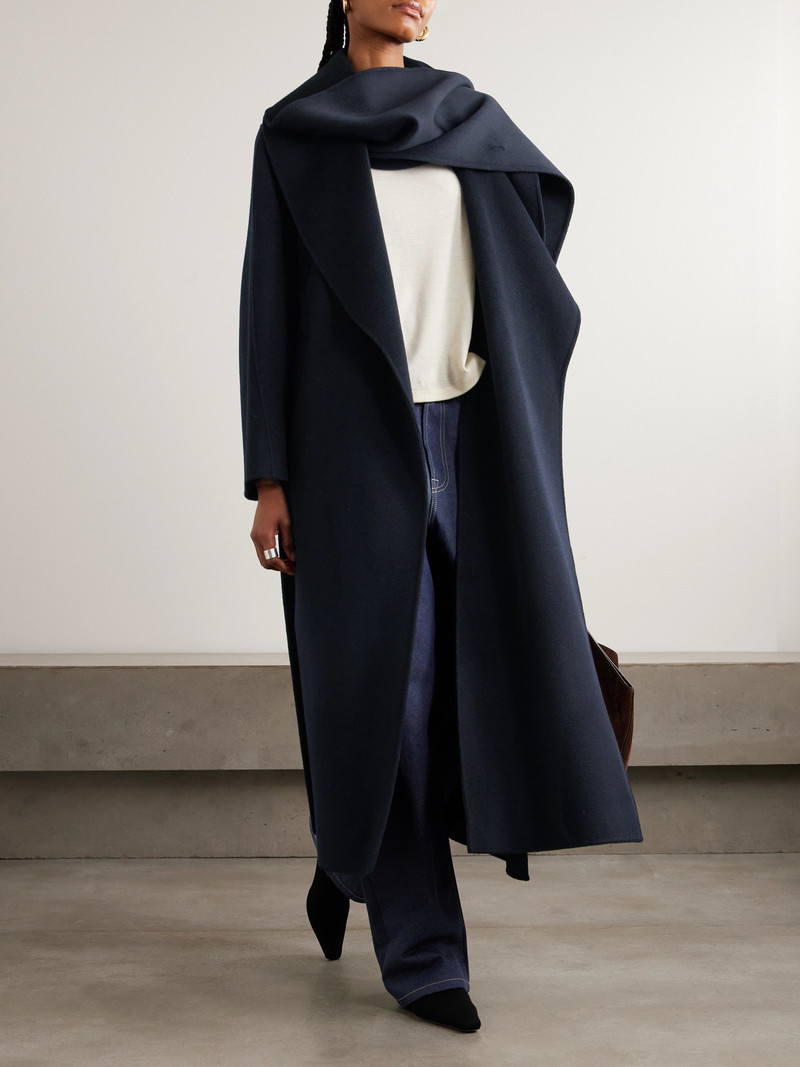 RÓHE Double-breasted Scarf-detailed Layered Wool And Cashmere-blend Coat outlook