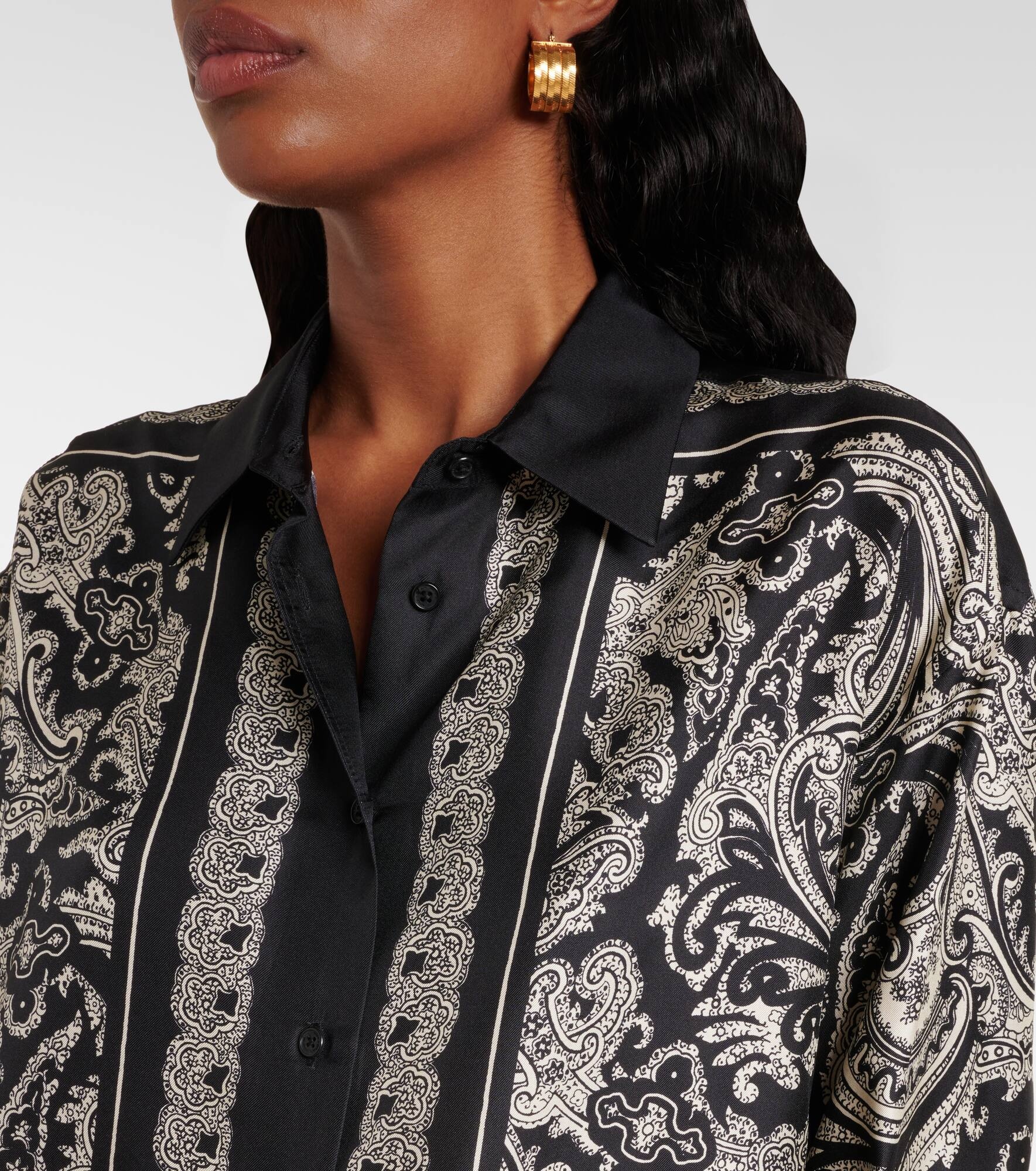 Alfie paisley silk twill shirt - 4