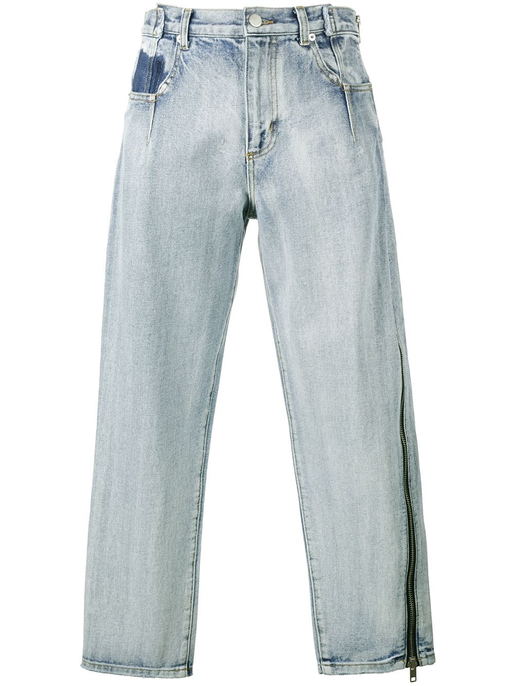 zip-detail denim jeans - 1