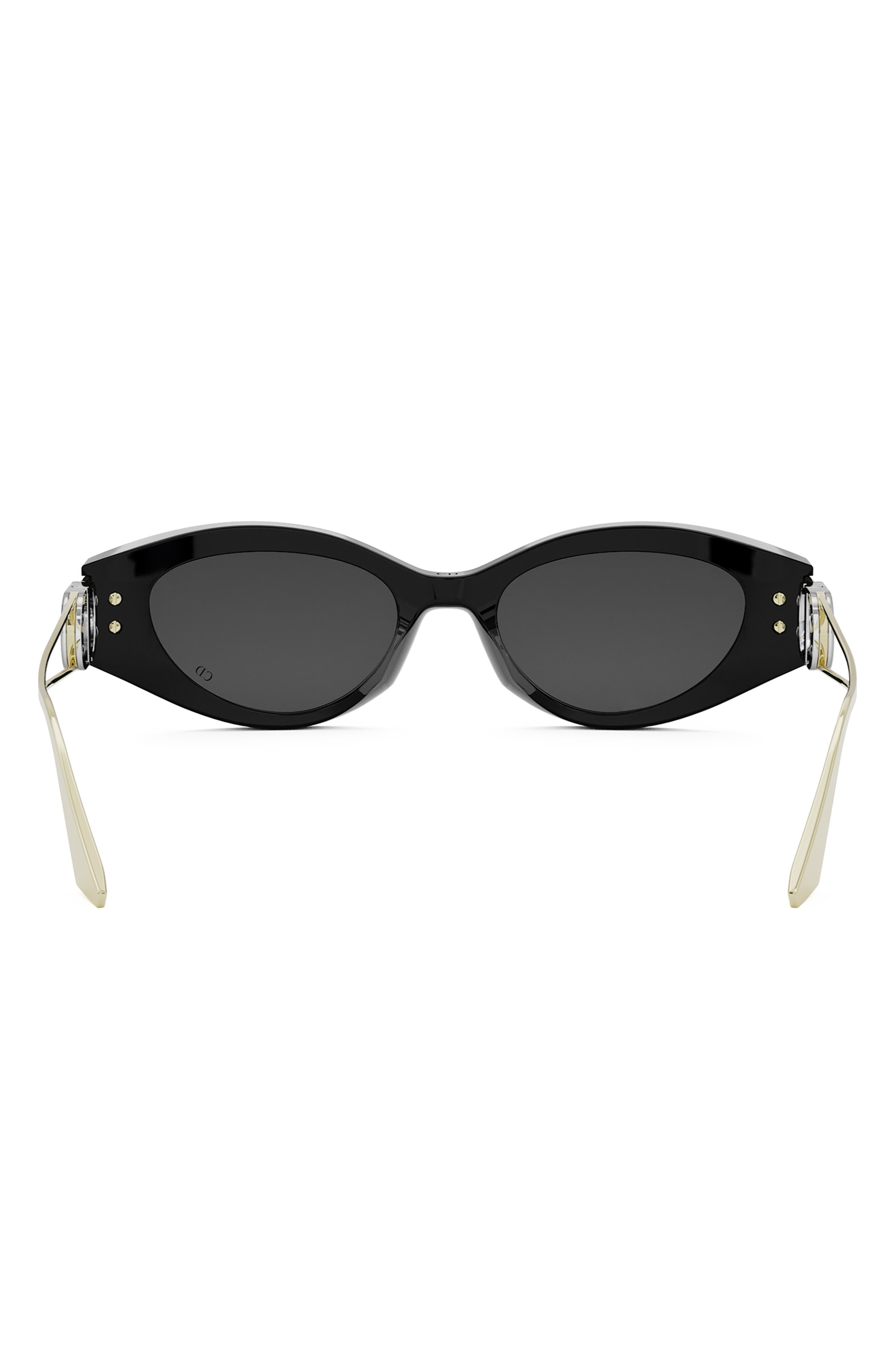DIOR 30Montaigne B6I 51mm Oval Sunglasses in Shiny Black /Smoke at Nordstrom - 5