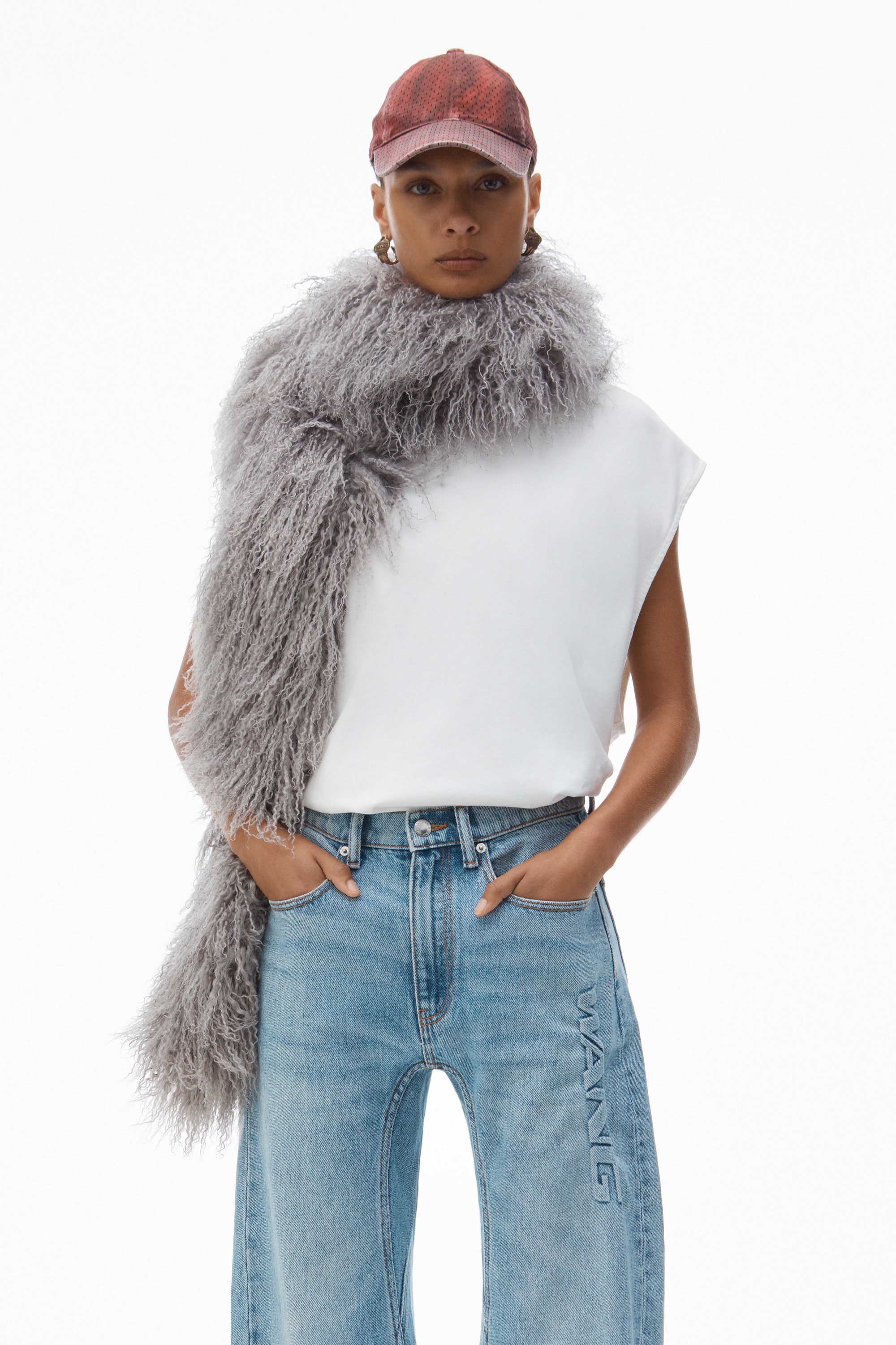 Articulated Denim Jeans with High-Frequency Logo - 6