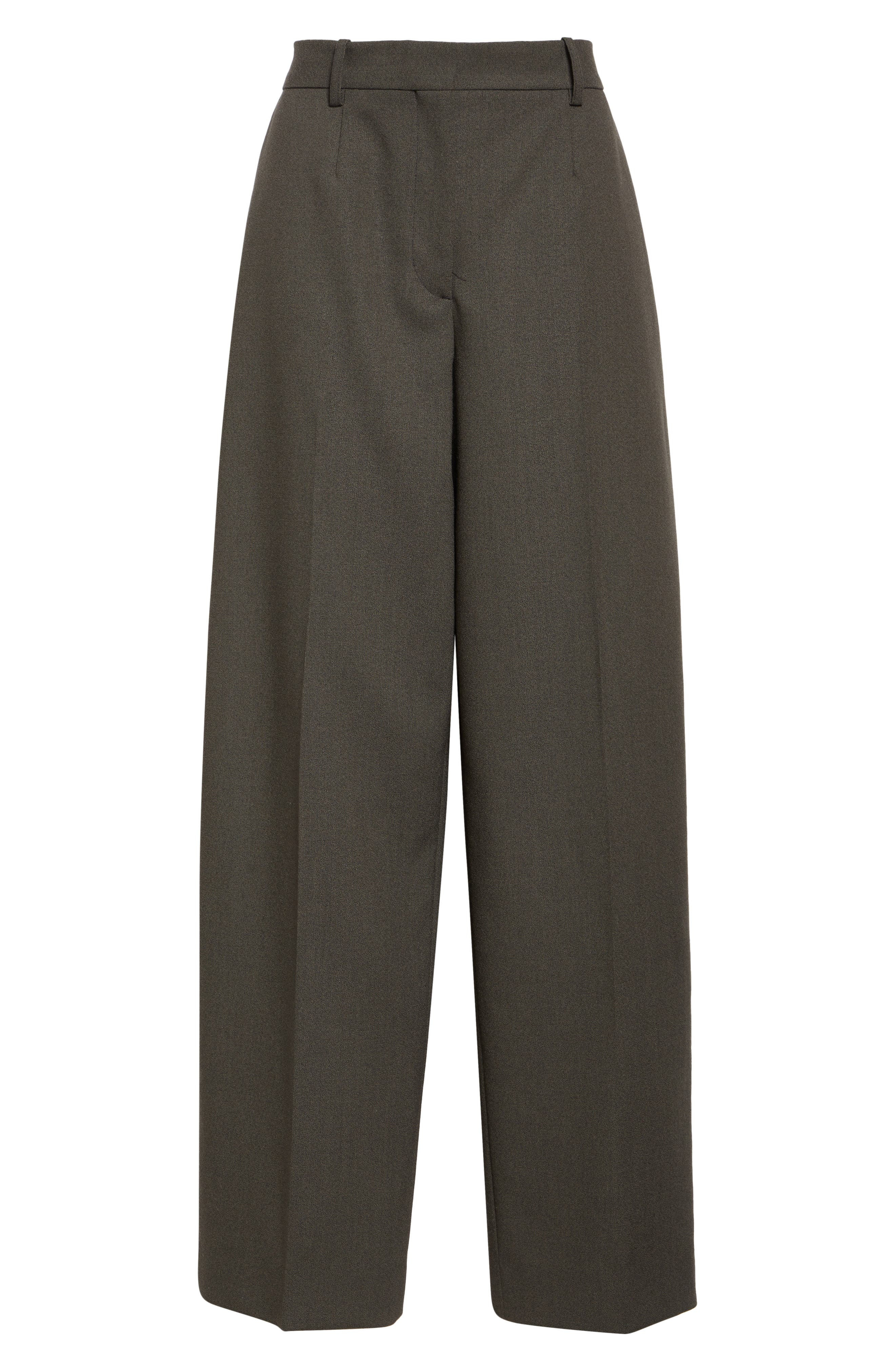 TOTEME Tailored Wool Blend Wide Leg Trousers in Forest at Nordstrom - 6