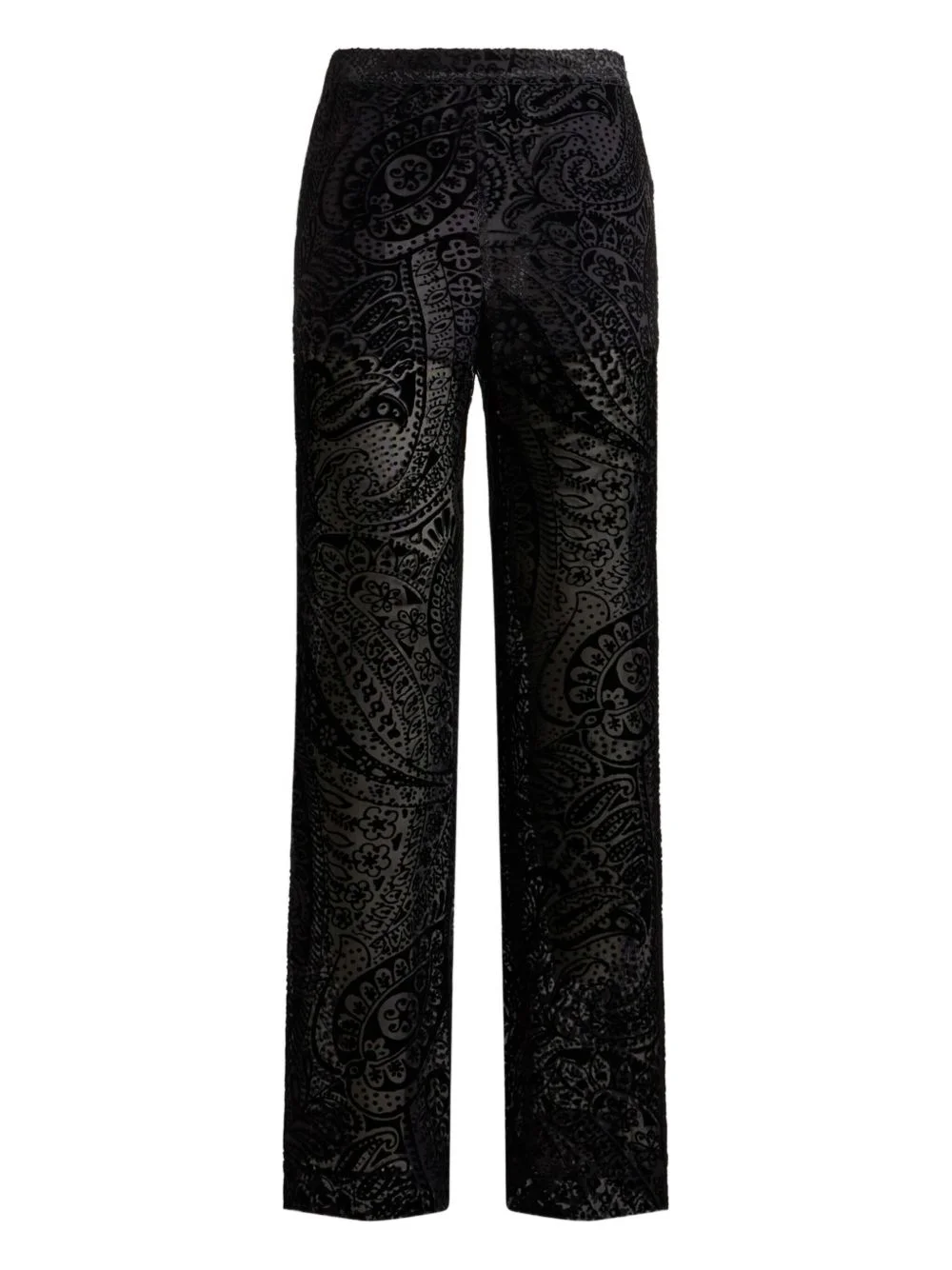 velvet floral trousers - 1