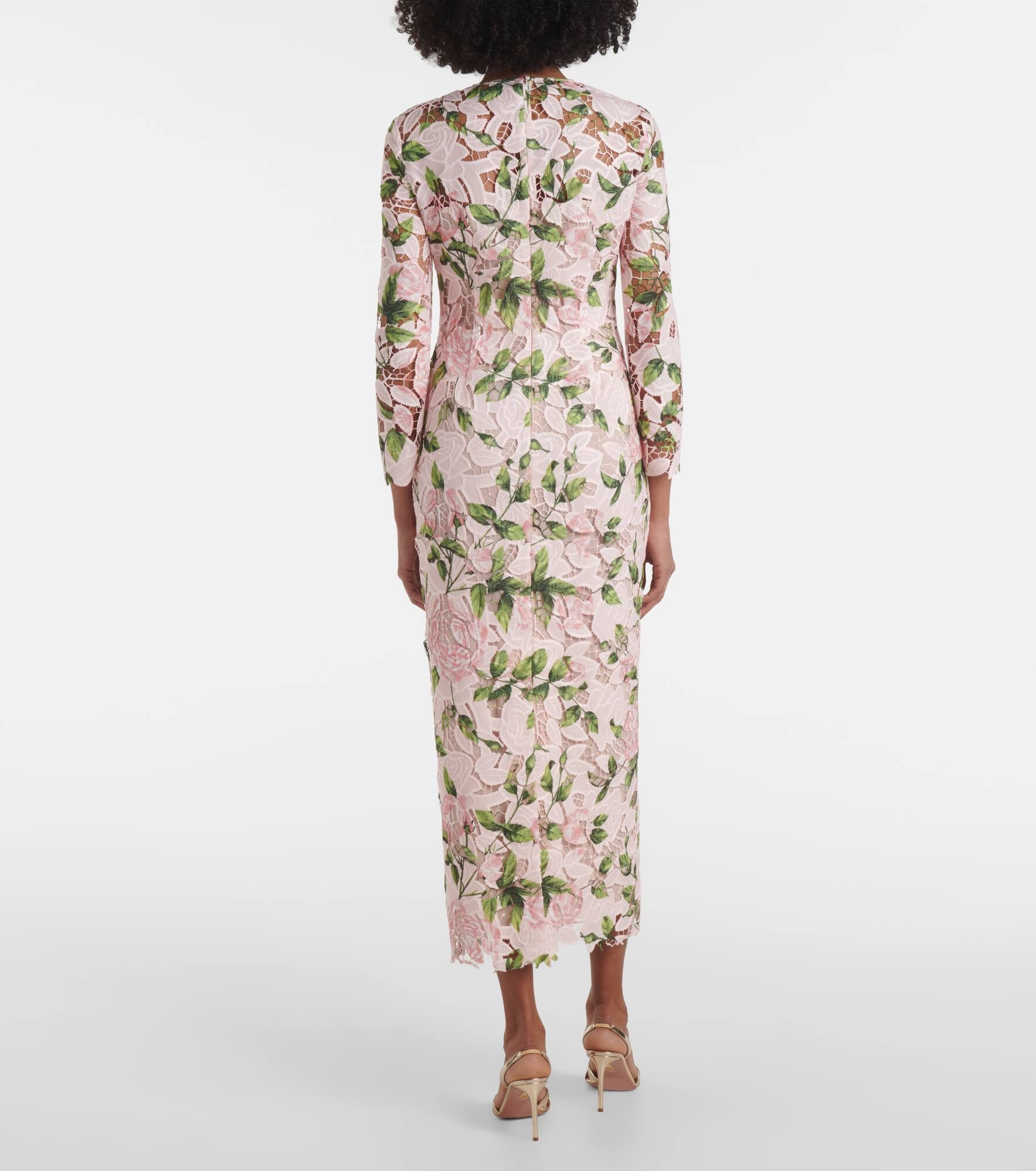 Floral guipure lace maxi dress - 3
