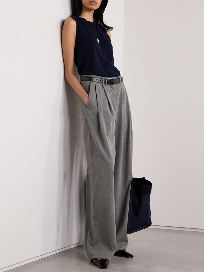 Proenza Schouler Eleanor pleated flannel wide-leg pants outlook