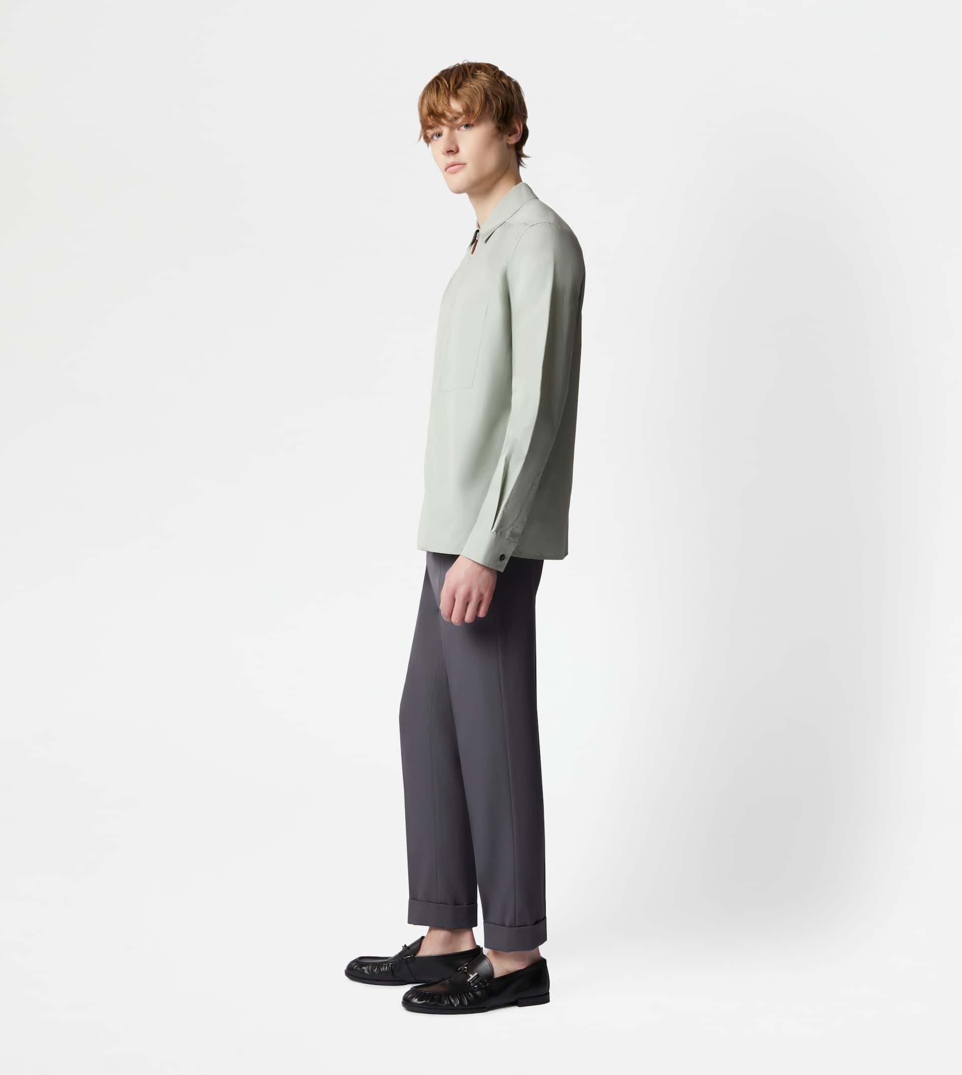ZIPPED SHIRT JACKET - GREY - 4