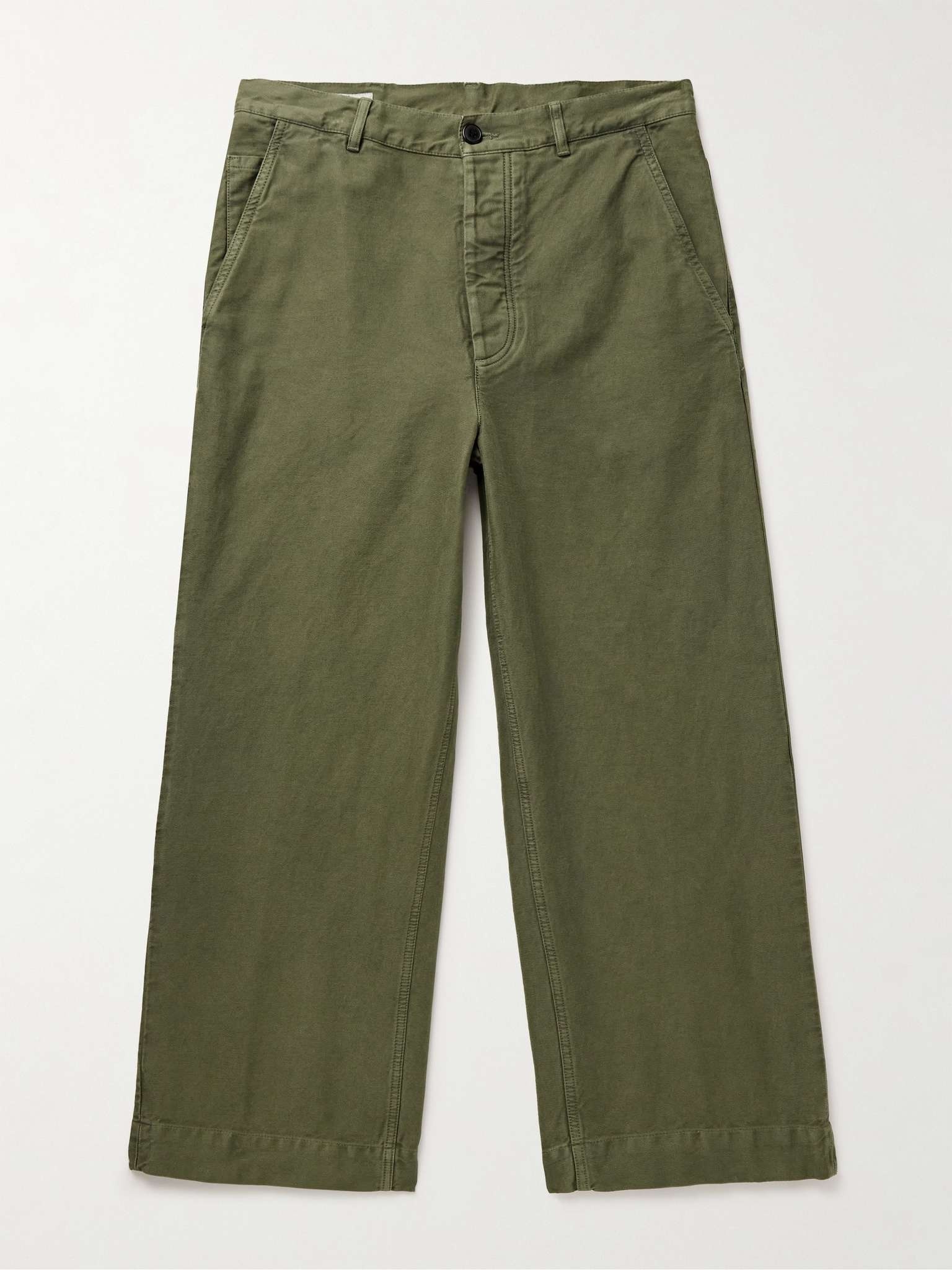 Carpenter Wide-Leg Garment-Dyed Cotton Trousers - 1