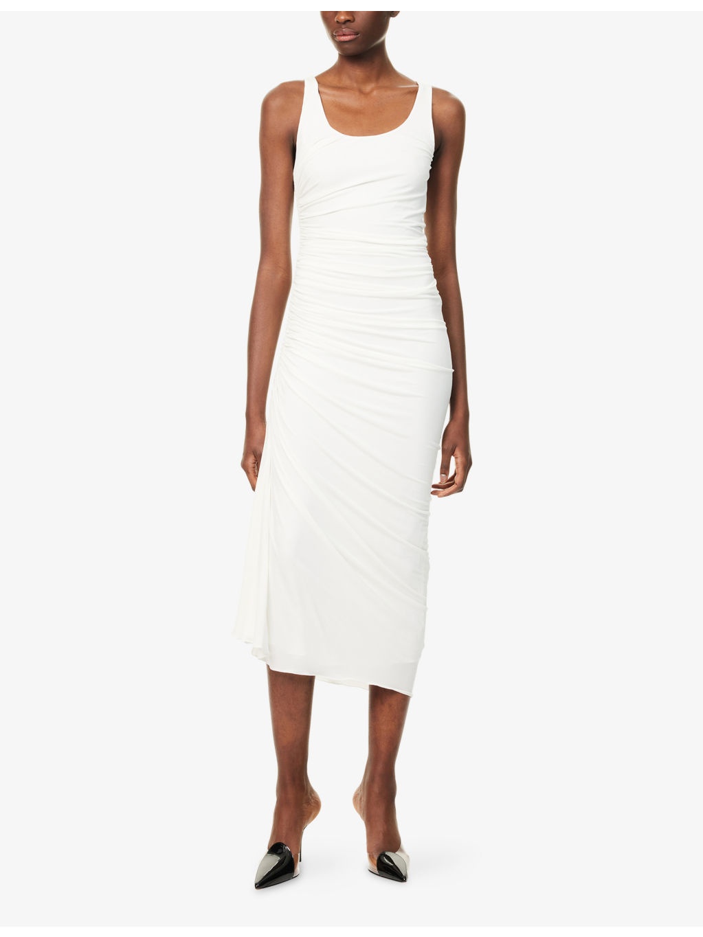 Gathered Sleeveless Stretch-Woven Maxi Dress - 3