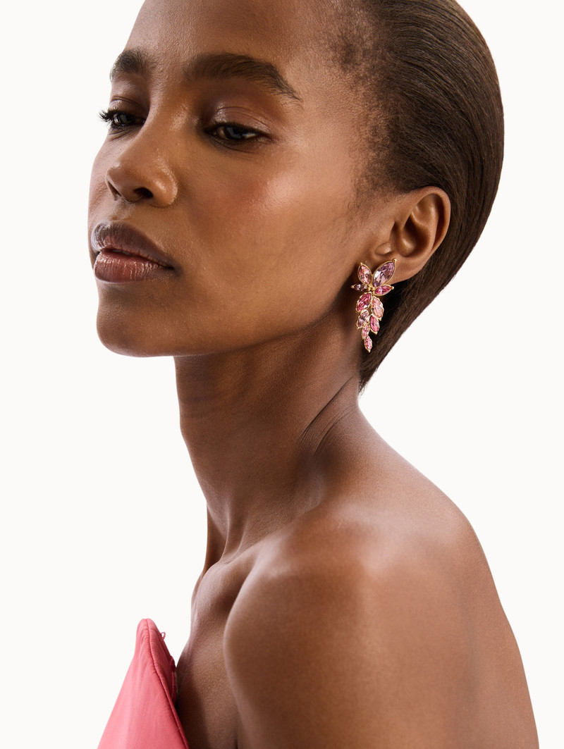 Oscar de la Renta NAVETTE CRYSTAL DROP CLIP-ON EARRINGS outlook