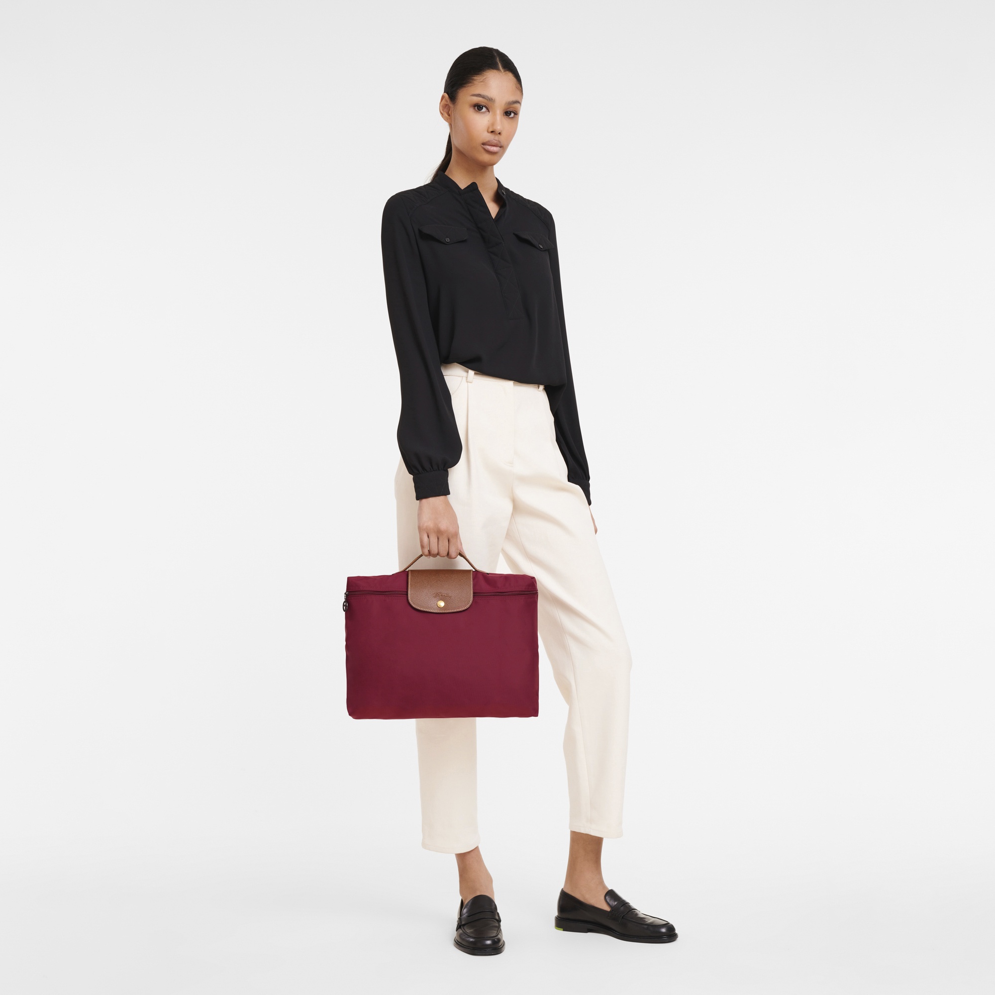 Le Pliage Original S Briefcase Red - Recycled canvas - 2