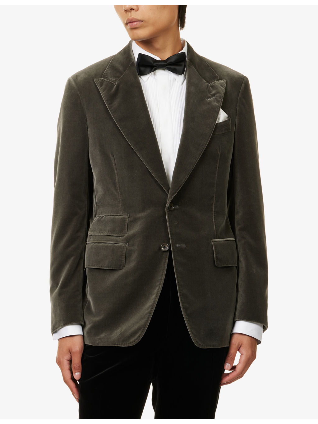 Shelton Notched-Lapels Velvet Jacket - 3