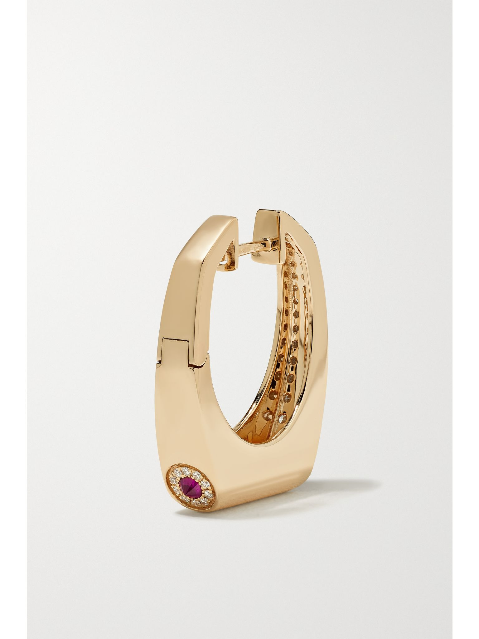 Grace 14-karat gold diamond single earring Gold - 4