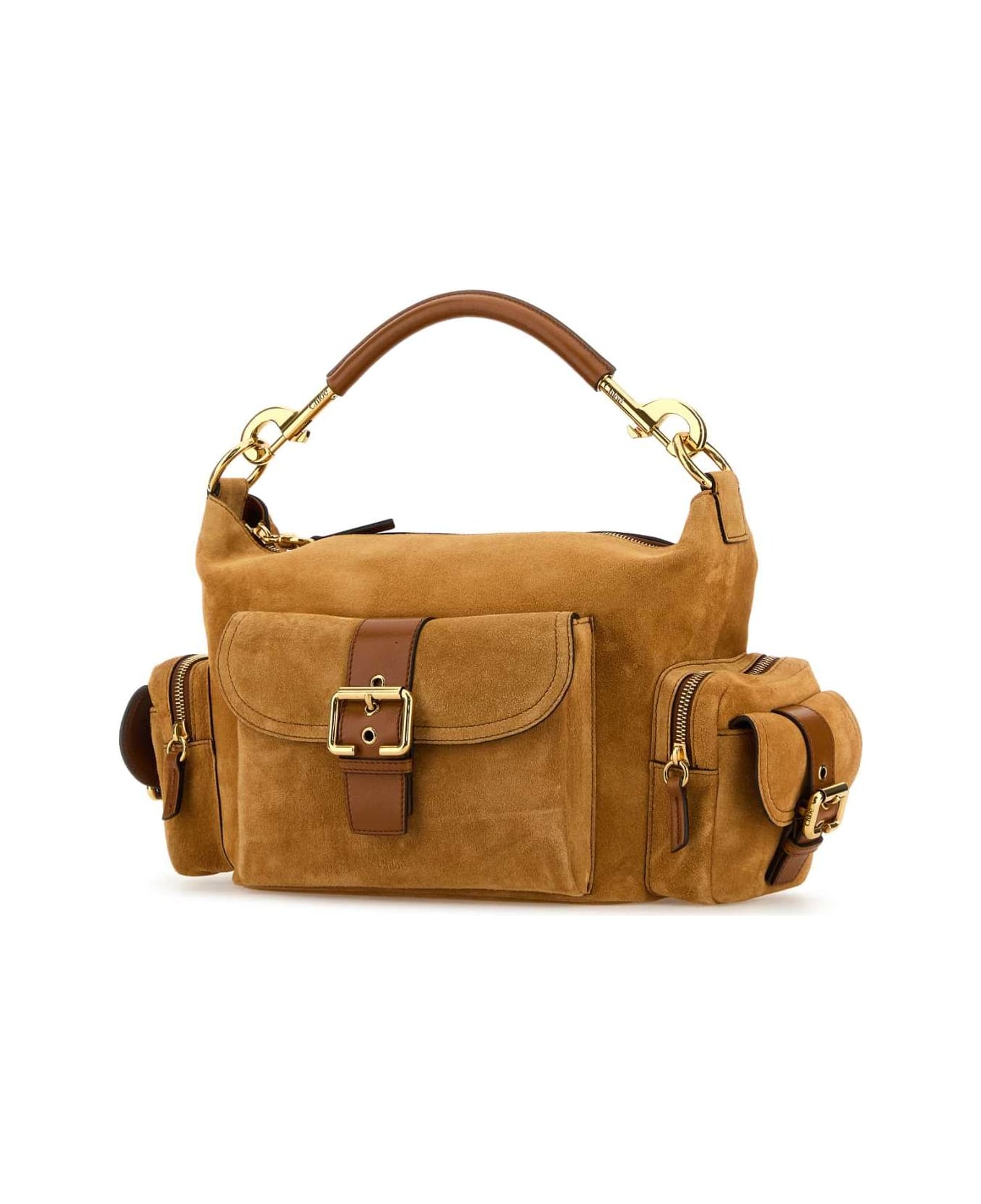 Camel Suede Medium Camera Bag Handbag - 2