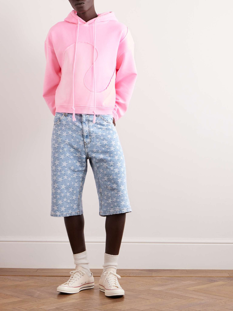 ERL Straight-Leg Denim-Jacquard Shorts outlook