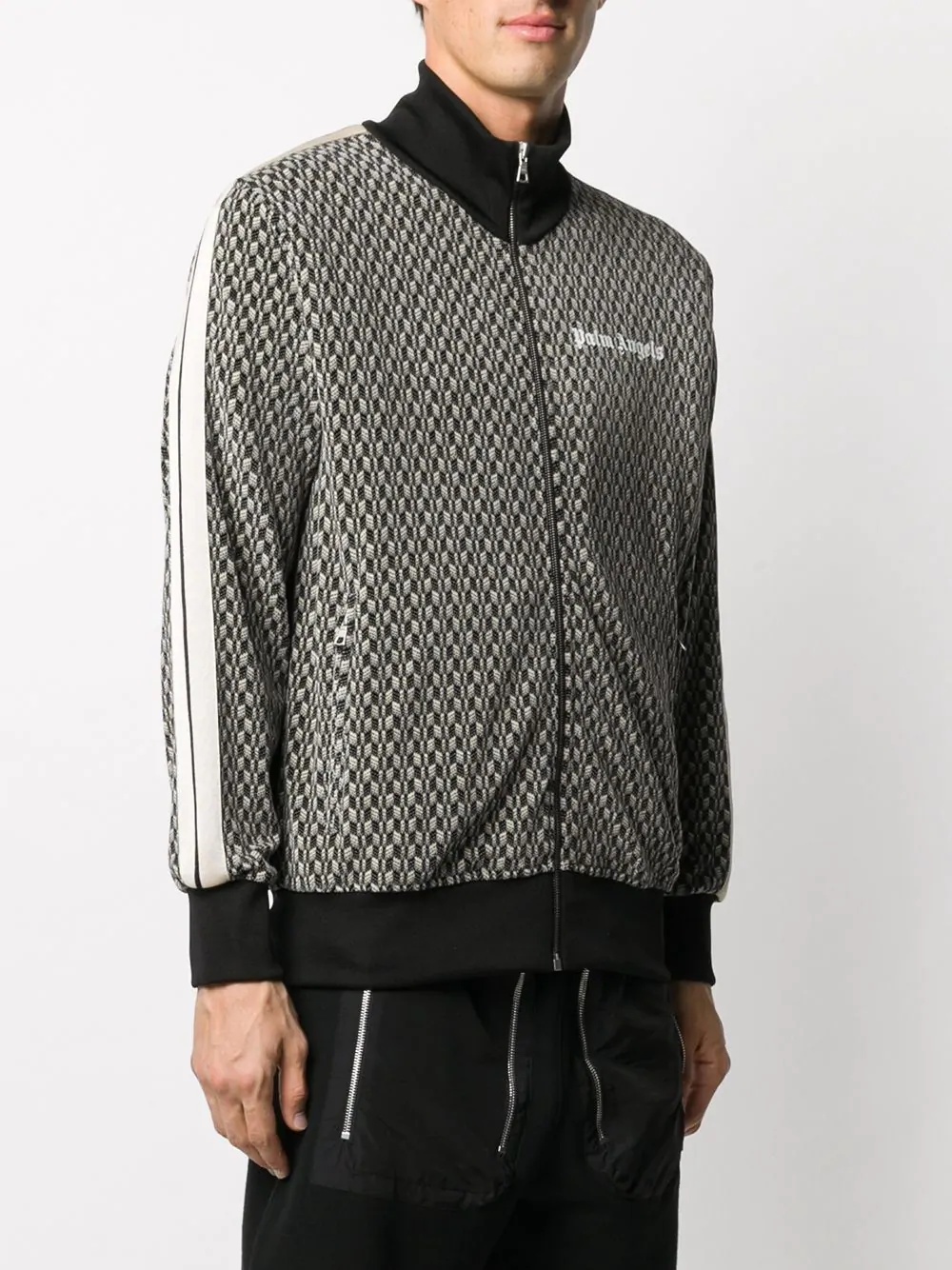 chevron knit track jacket - 3