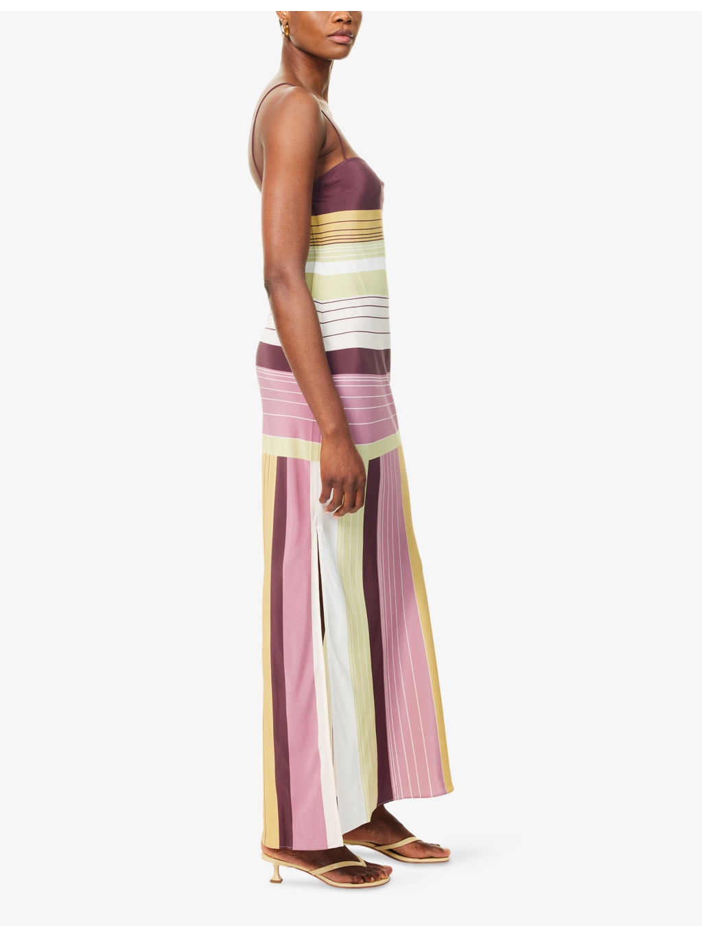Fontana Striped Silk Midi Dress - 3