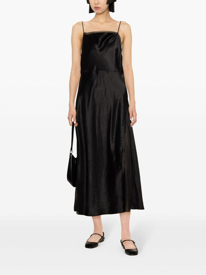 Vince sheer-panelled silk slip dress outlook