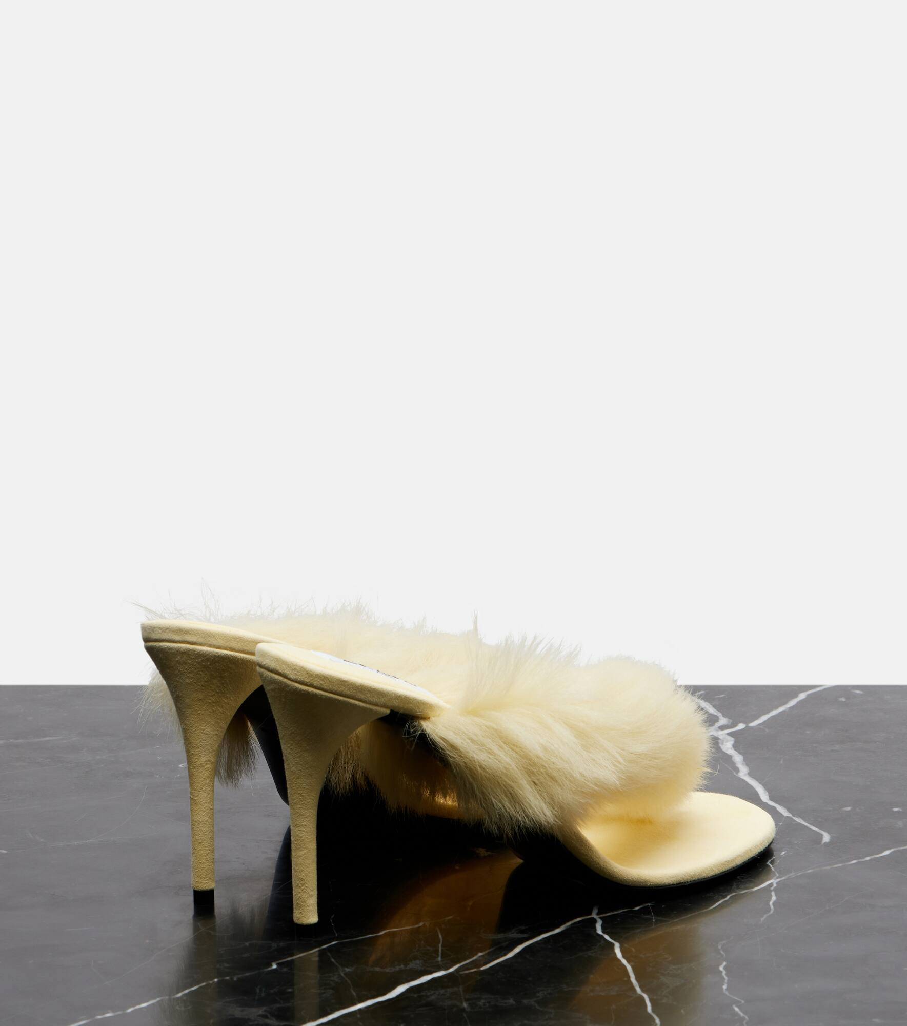 Boudoir 90 shearling-trimmed leather mules - 2