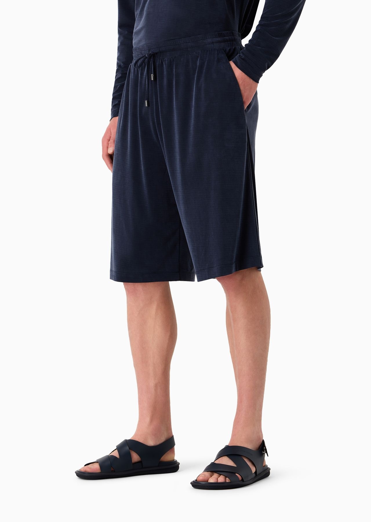 Stretch cupro jersey Bermuda shorts - 2