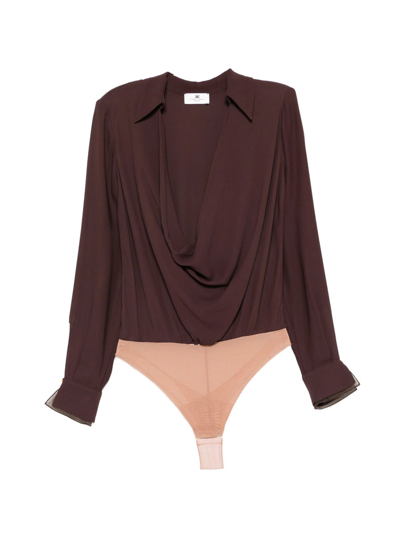 Elisabetta Franchi Draped Long-sleeve Bodysuit 1