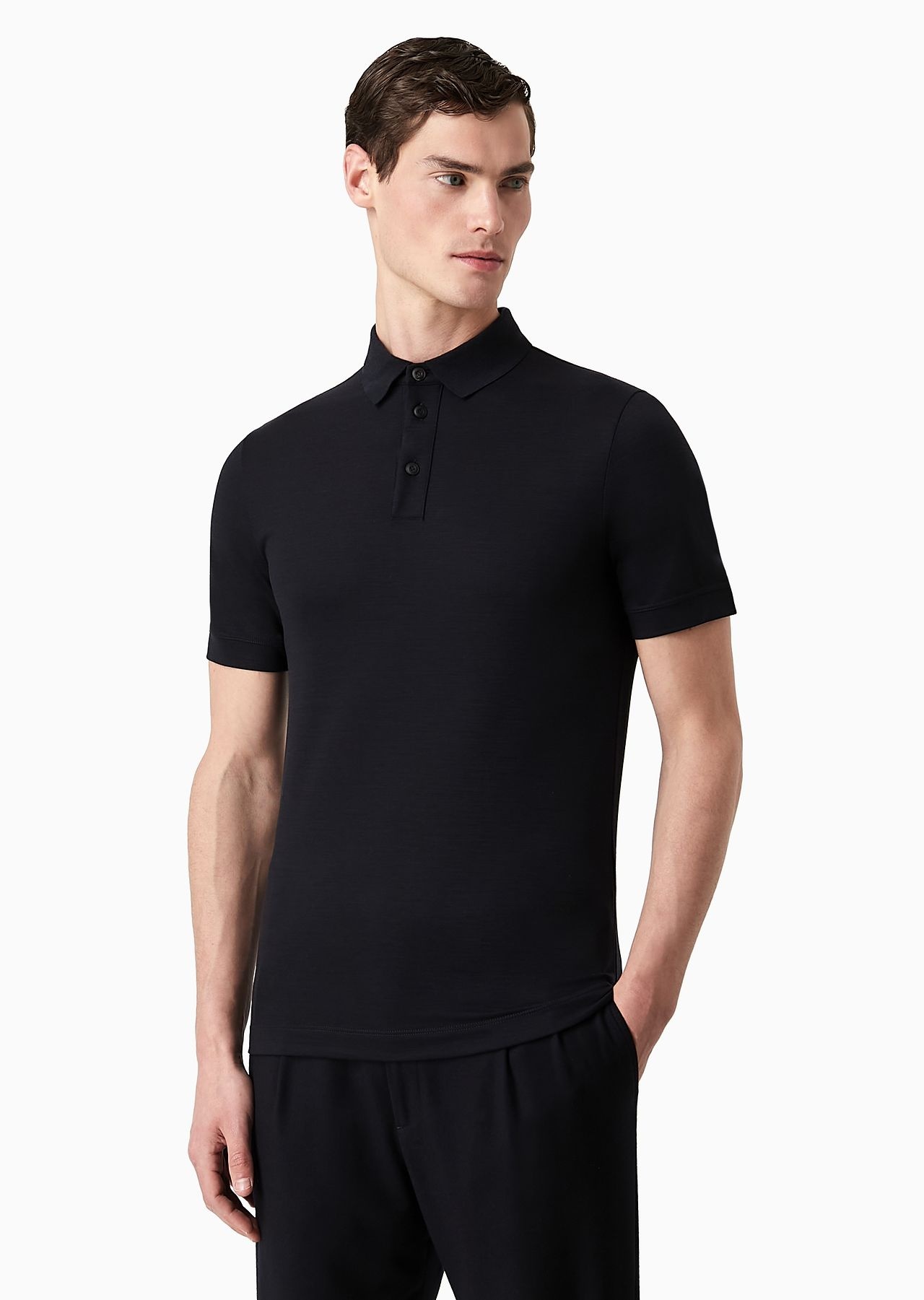 Pure virgin-wool piqué polo shirt - 2