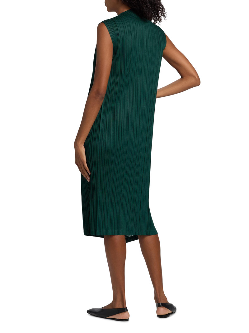 Women's Plissè Pleats Ruffle Midi-Dress - Dark Green 5