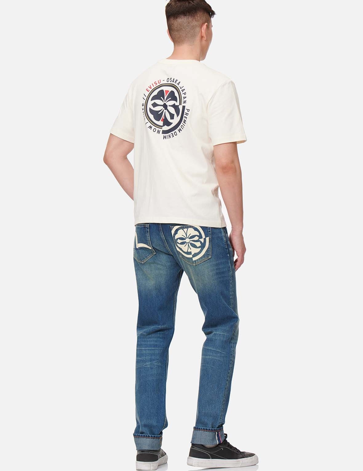 MISMATCHED KAMON PRINT SLIM FIT JEANS #2010 - 3