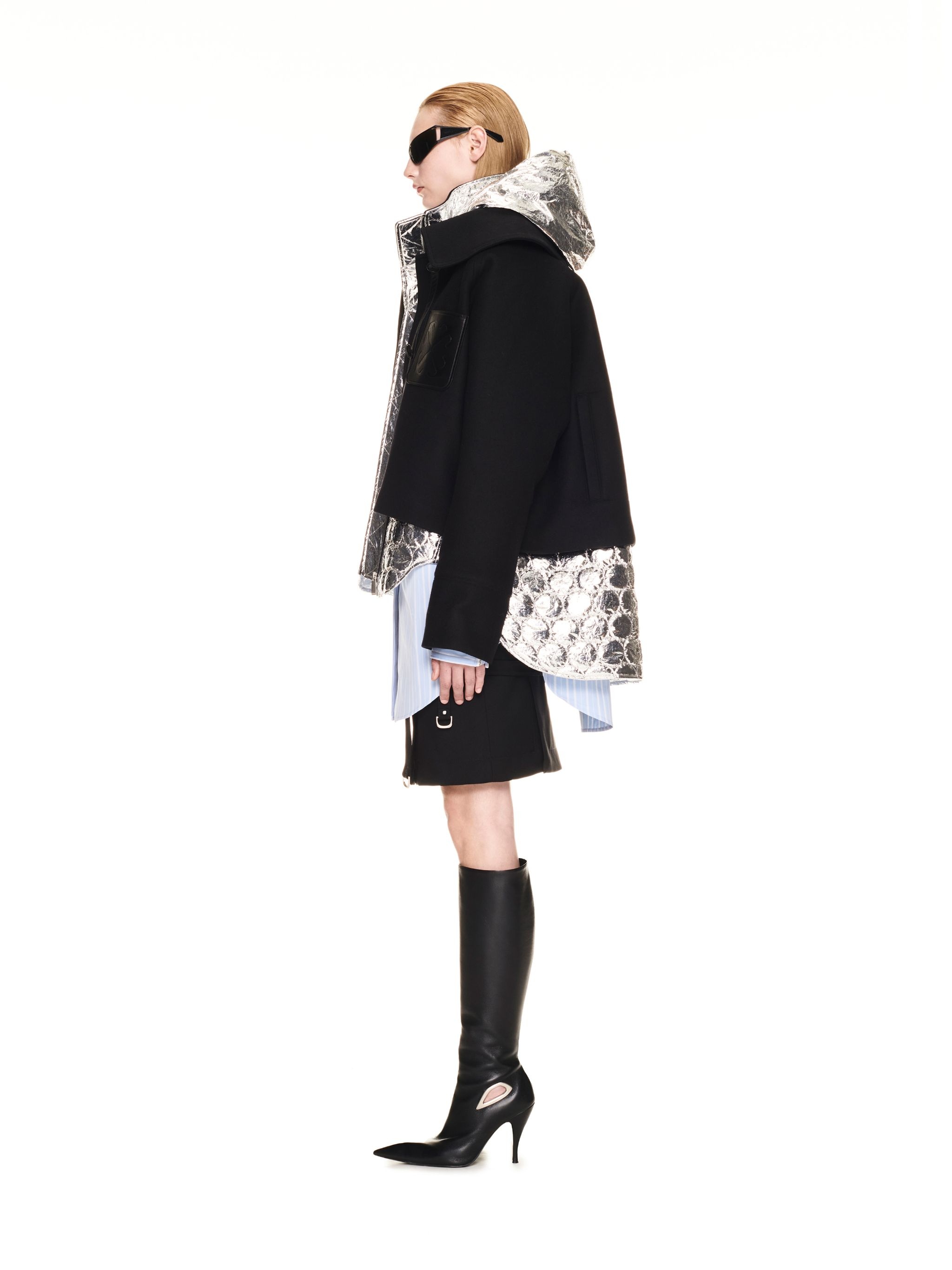 Brush Wo Mirror Padded Parka Black Silve - 3