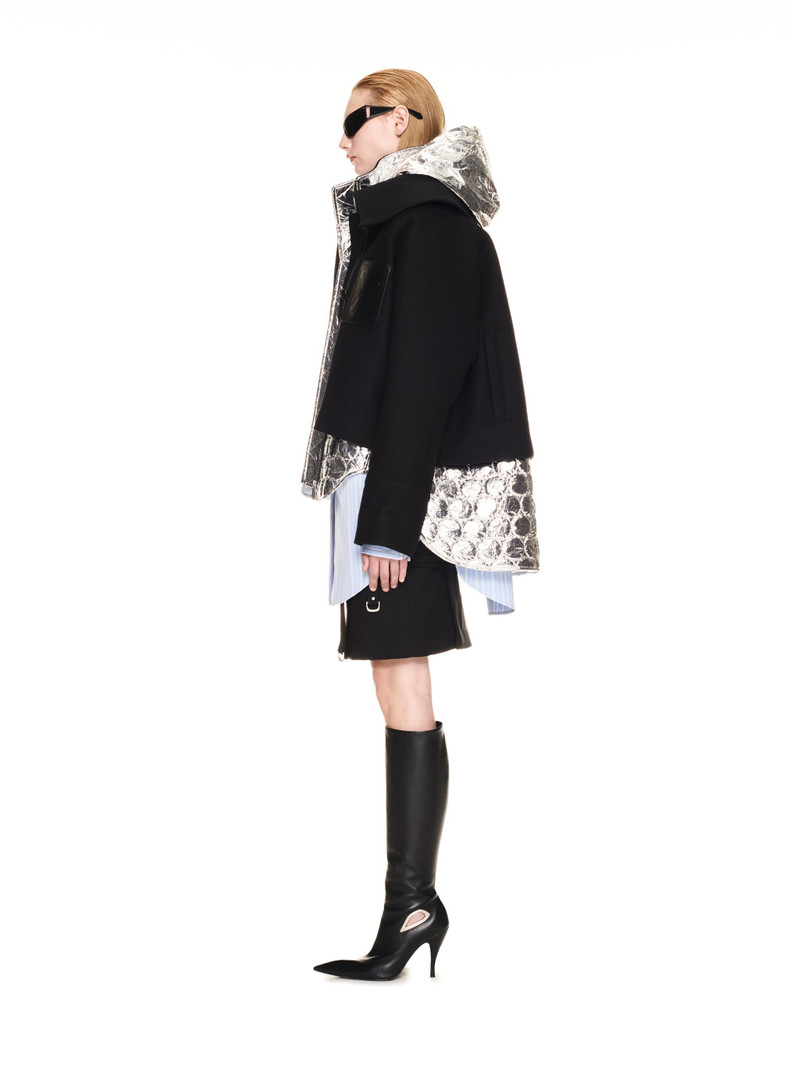 Brush Wo Mirror Padded Parka Black Silve 3