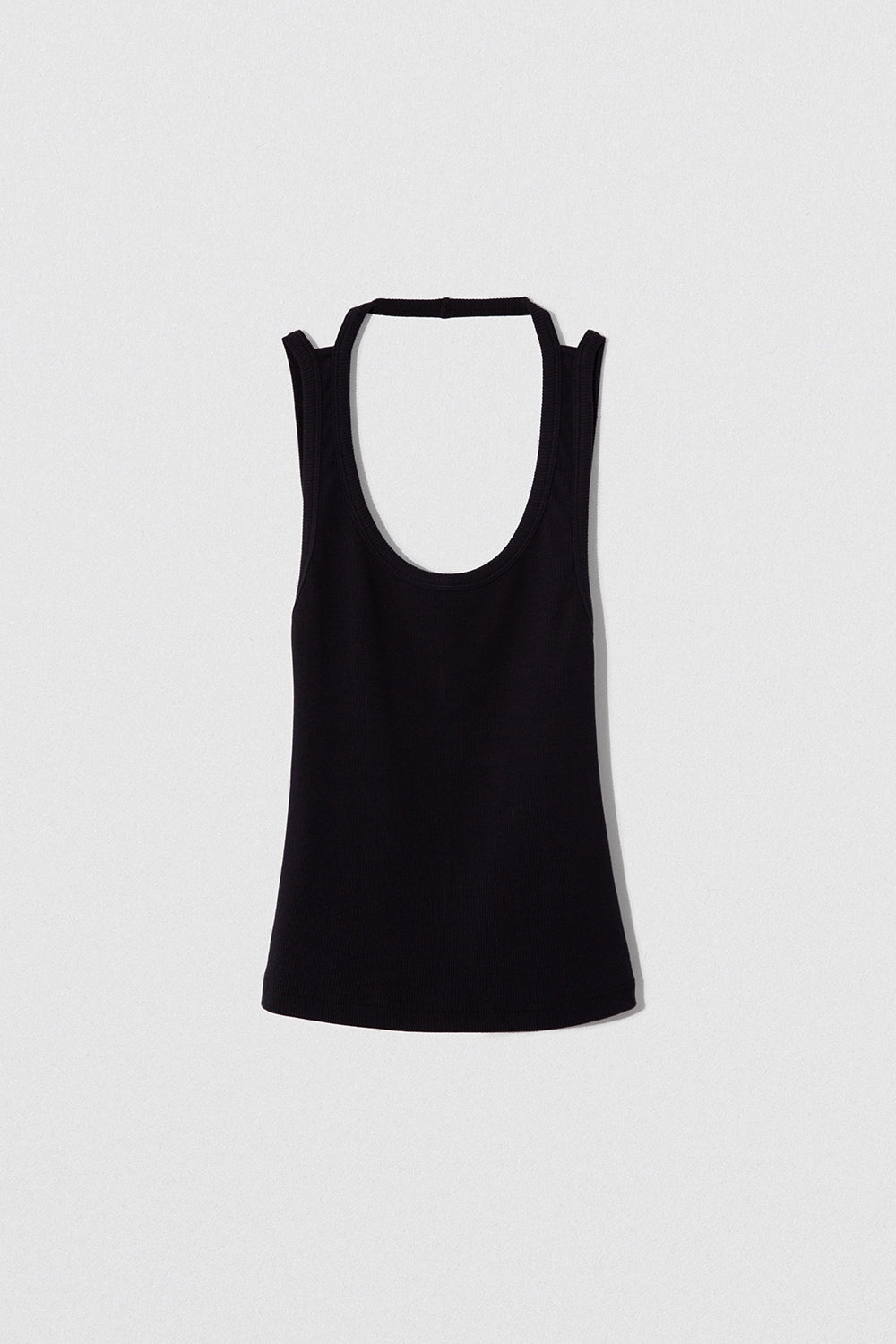 BLANK TANK TOP BLACK COTTON RIB - 1